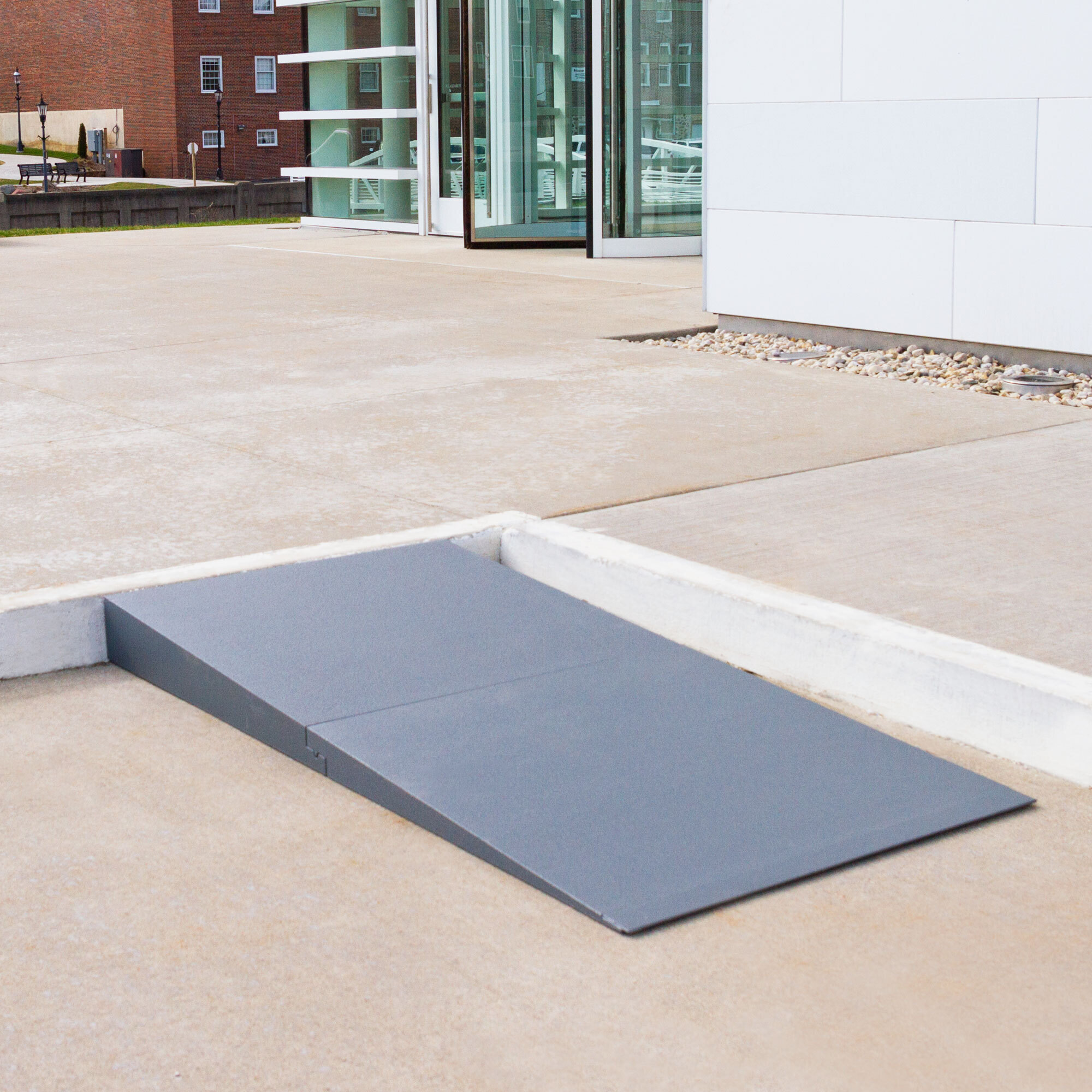 Pvc Coatd Ramp Silver Spring ADA Foam Grit-Coated Threshold Ramp - 6in. Height, 72in ...