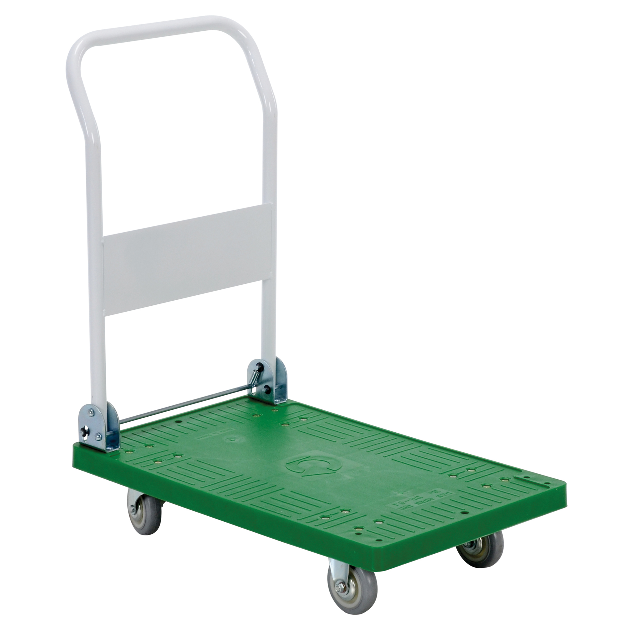 Vestil Plastic Platform Truck - 27.75in. x 18in., 250-Lb. Capacity, Fold-Down Handle, Model# FPT-1830
