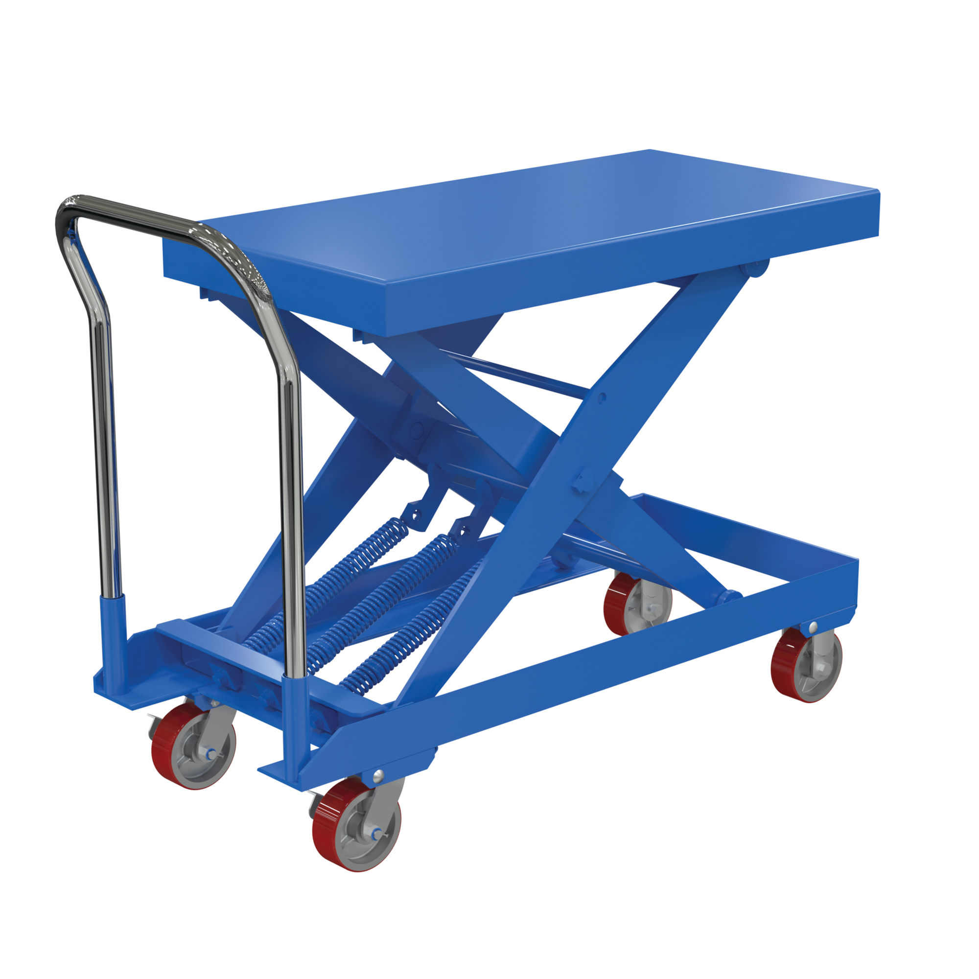 Vestil Steel Auto Hite Cart 49-1/8 In. x 20-7/16 In. x 37-11/16 In. 750 Lb. Capacity Blue