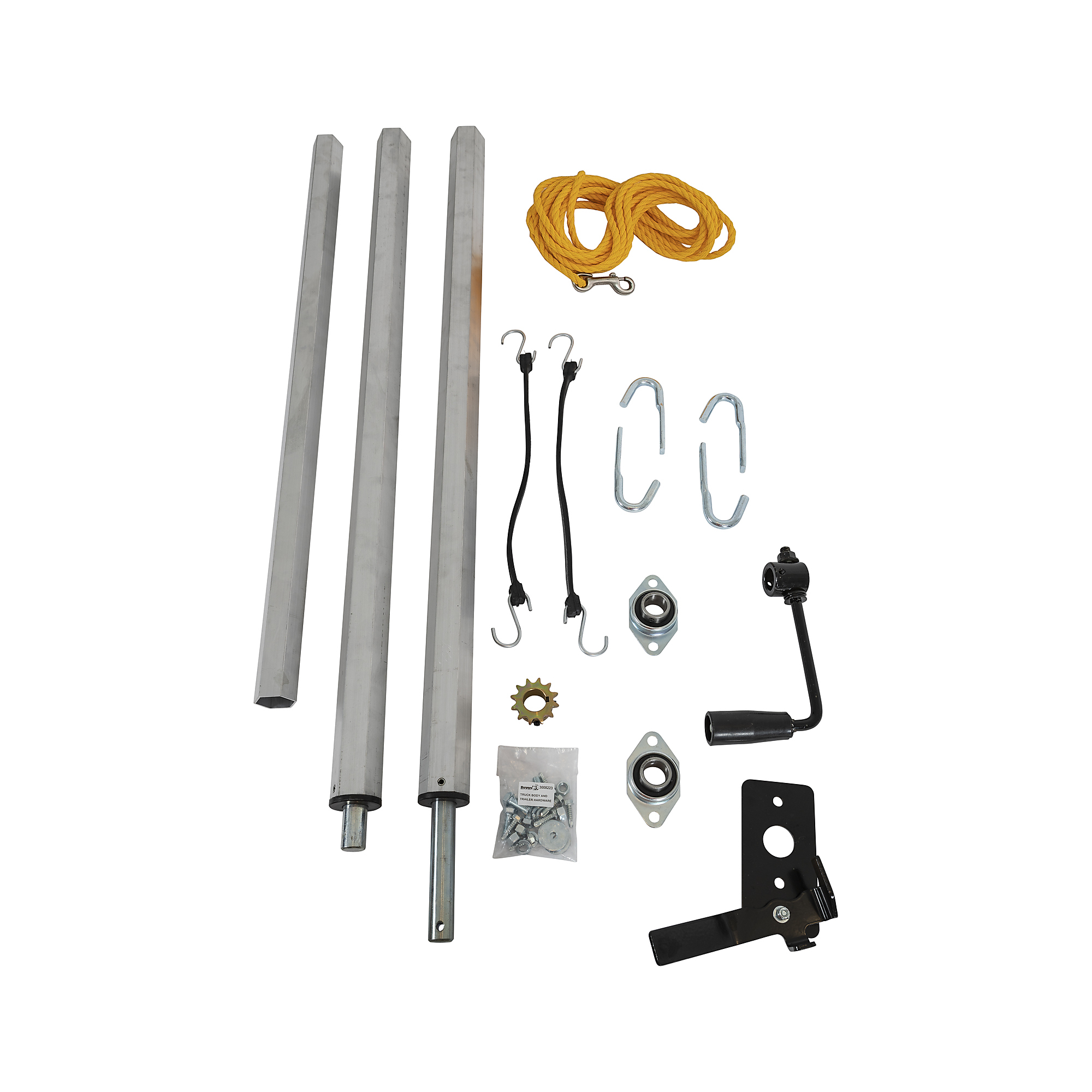 Buyers Products, Dump Truck Trailer Tarp Roll Kit Less Tarp For Pre-Drilled Rugby Dump Body, Model# DTR1