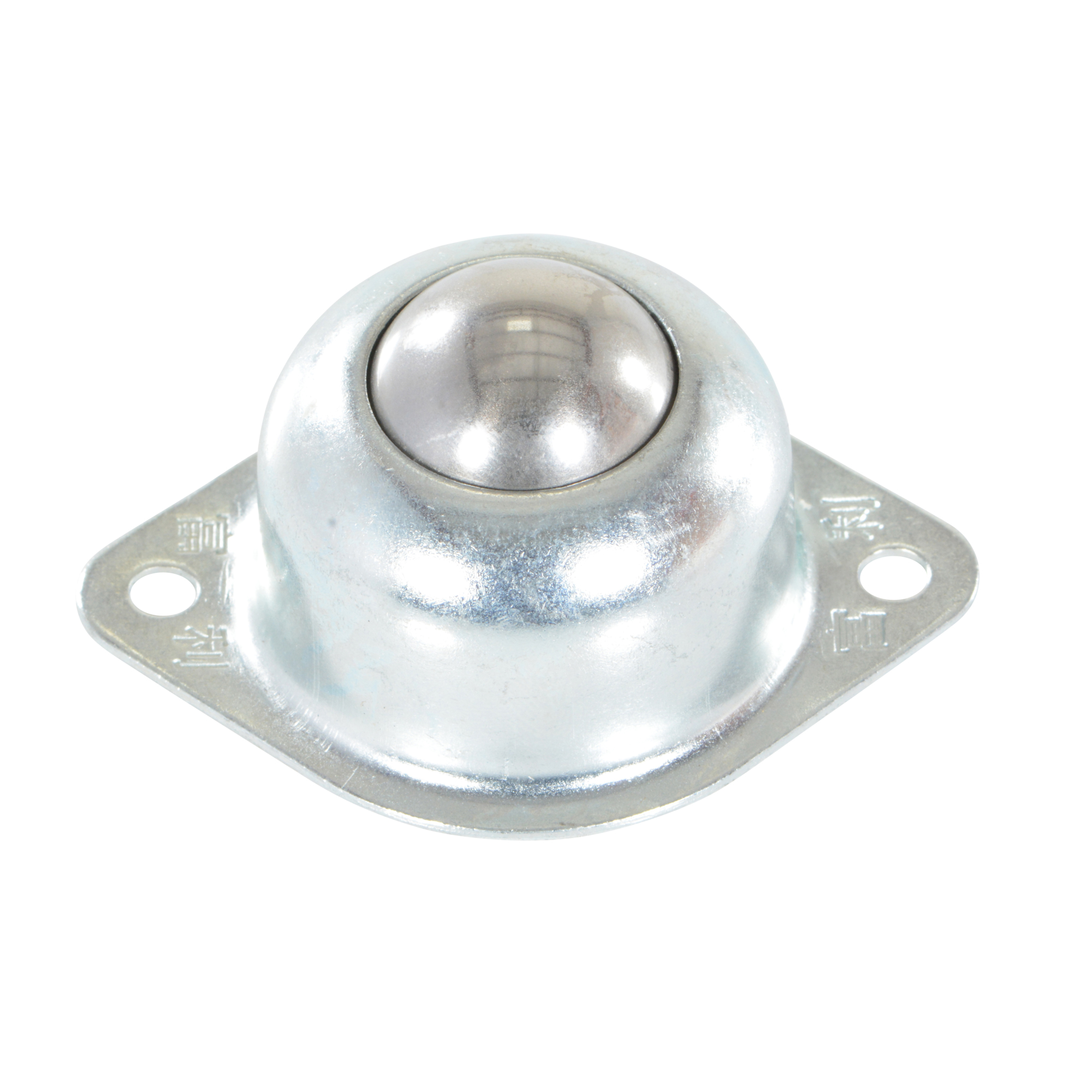 Vestil Single Ball Transfer Flange Mount - Chrome Finish, Hardened Cup, Protective Debris Shield, Model# BALL-1F