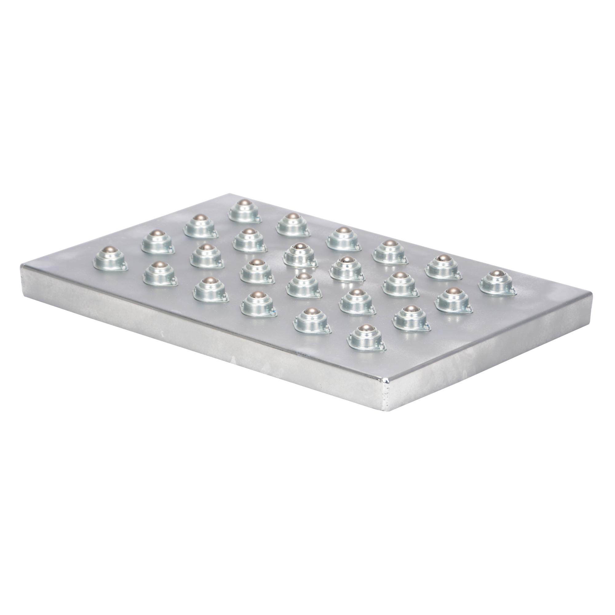 Vestil Chrome Transfer Platform - 18in. x 28in., 4.75in. Conveyor Length, Model# BALL-1828