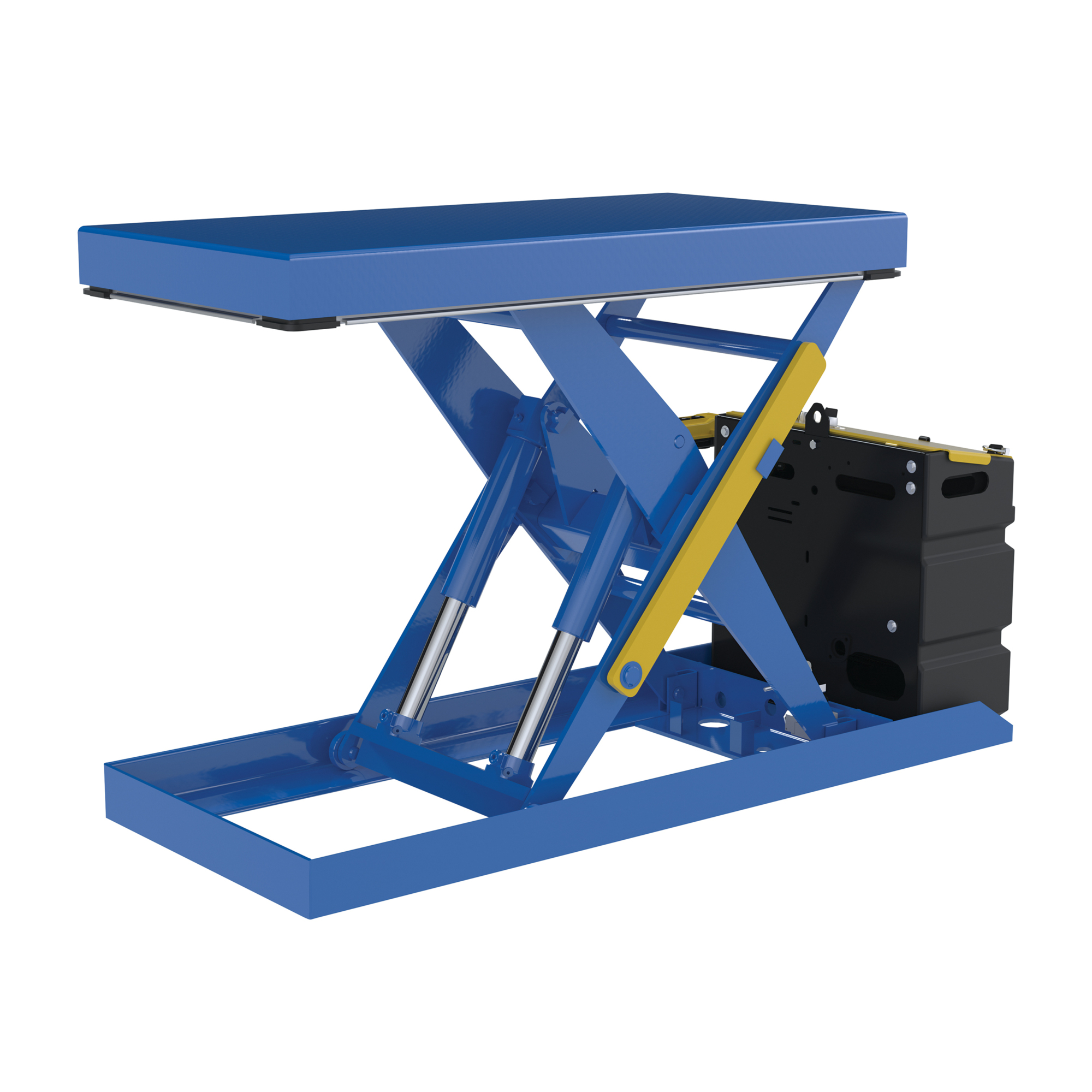 Vestil Steel Scissor Lift Table AC Power 51-1/2 In. x 20-1/2 In. x 32 In. 2,000 Lb. Capacity Blue