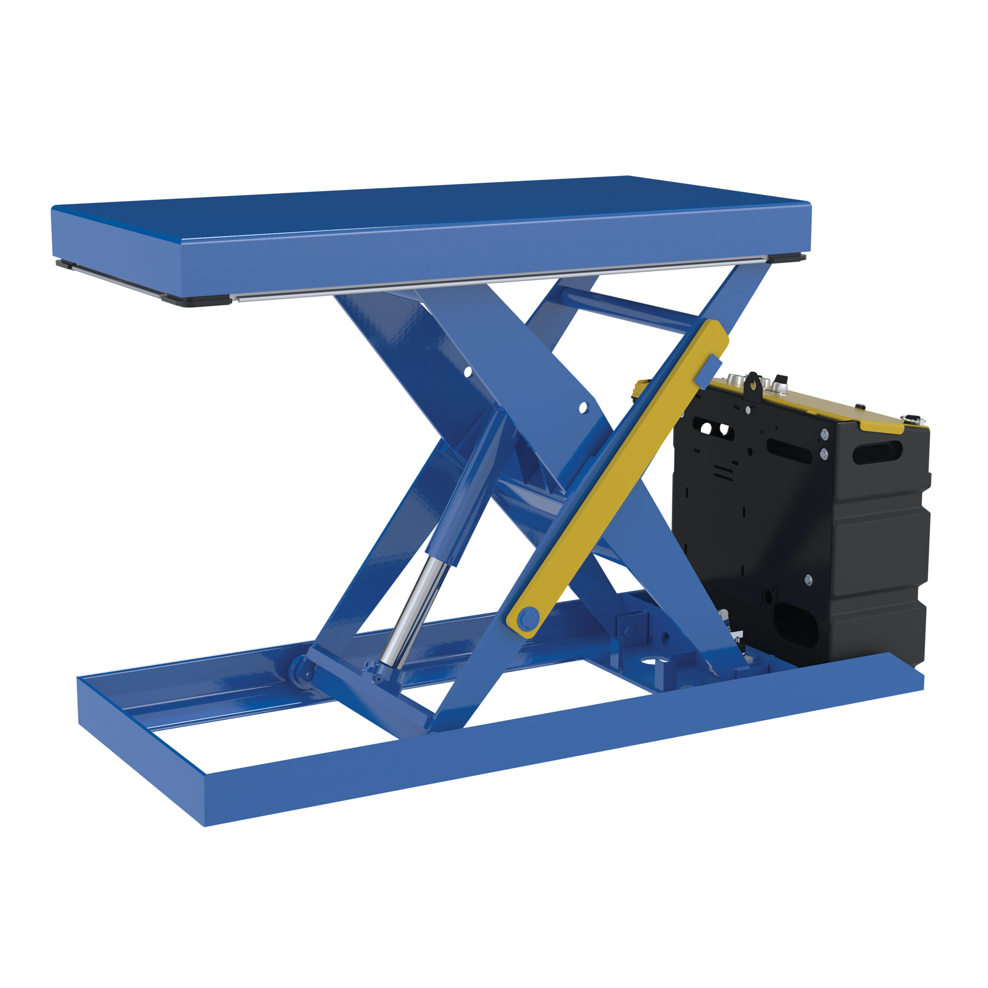 Vestil Steel Scissor Lift Table AC Power 51-9/16 In. x 20-1/2 In. x 32 In. 1,000 Lb. Capacity Blue