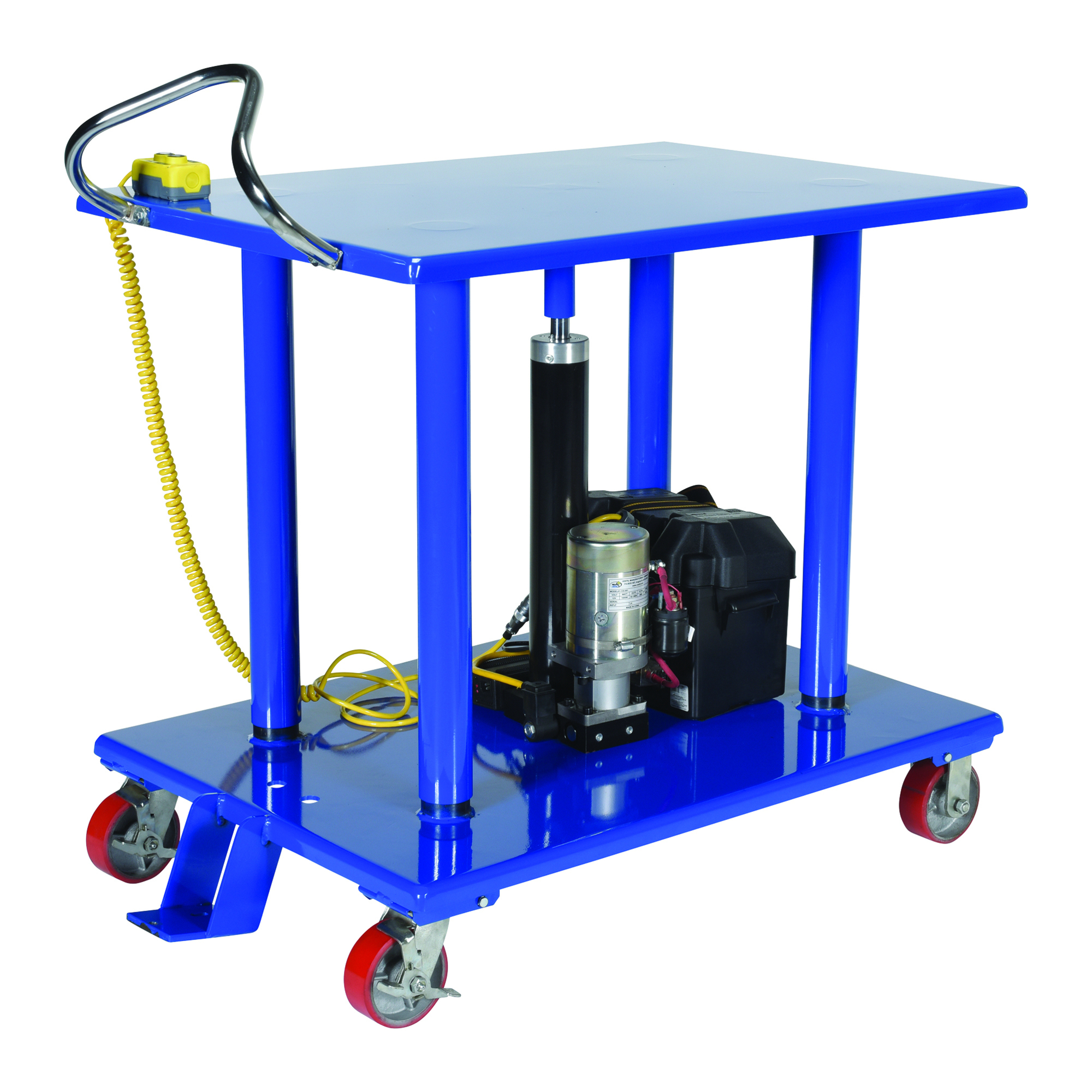 Vestil Steel Linear Actuated Low Profile Post Lift Table 42 In. x 24 In. x 34 In. 1000 Lb. Capacity Blue