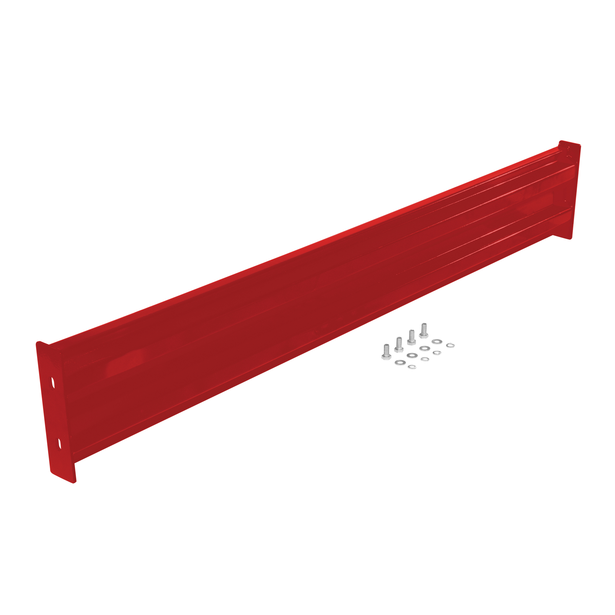 Vestil Ribbed Bolt-On Guard Rail - 66in., Red, High-Impact Steel, Model# GR-F2R-BO-6-RD