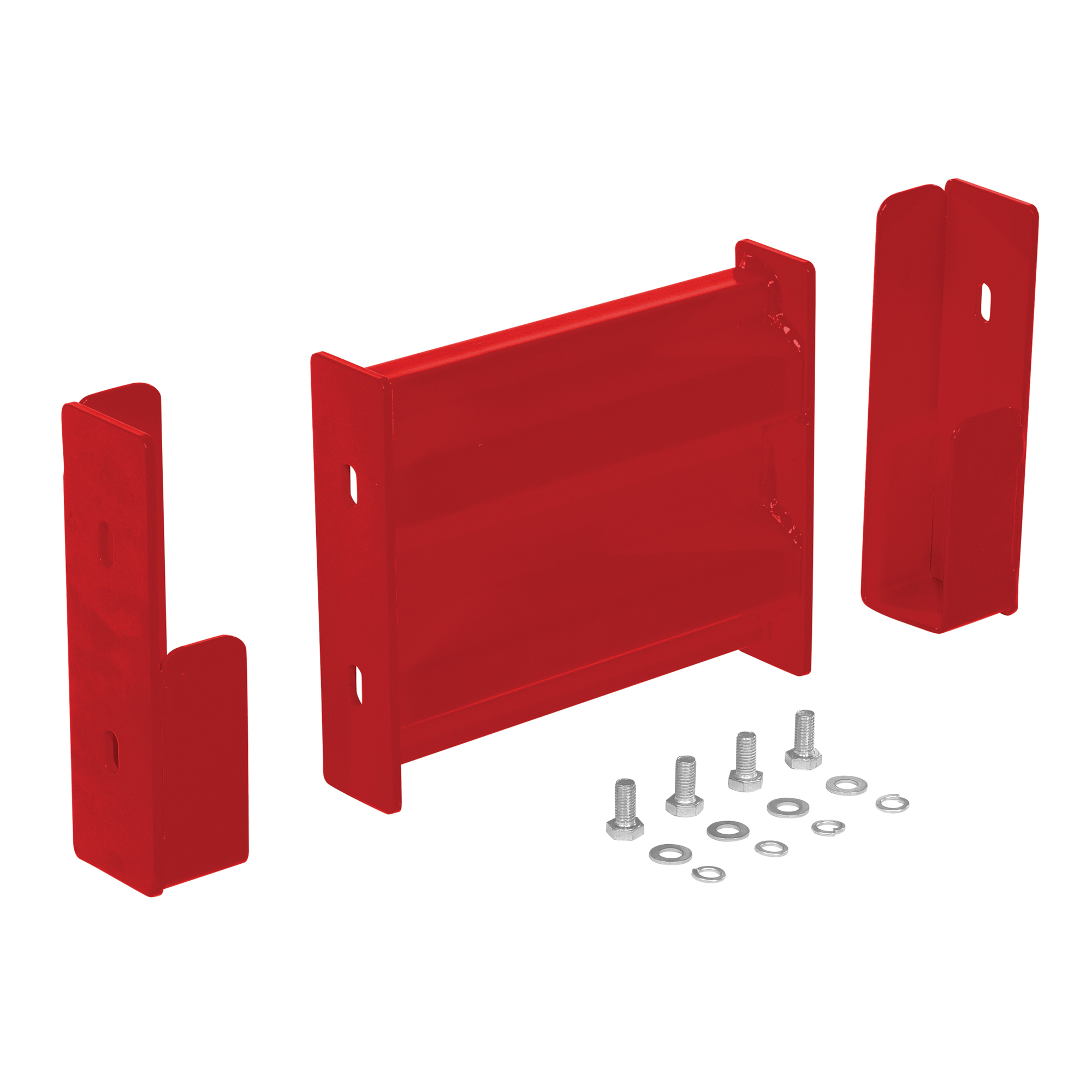 Vestil Drop-In Style Guard Rail - 6in. Height, 4ft. Length, 2 Ribbed, Red, Model# GR-F2R-DI-1-RD