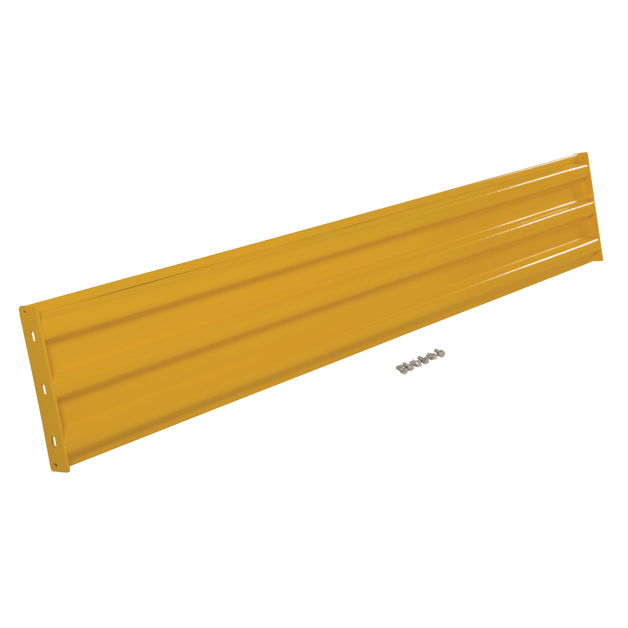 Vestil Steel Guard Rail — 89.875in. Length, 3 Ribbed, Bolt-On Style, Yellow, Model# GR-F3R-BO-8-YL