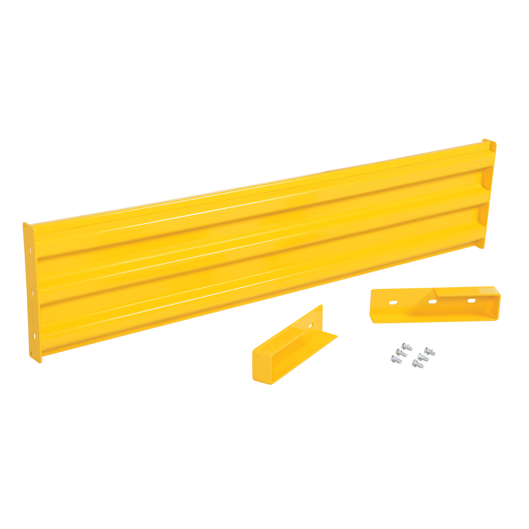 Vestil Steel Drop-In Guard Rail — 65.875in. Length, 3 Ribbed, Yellow, Model# GR-F3R-DI-6-YL