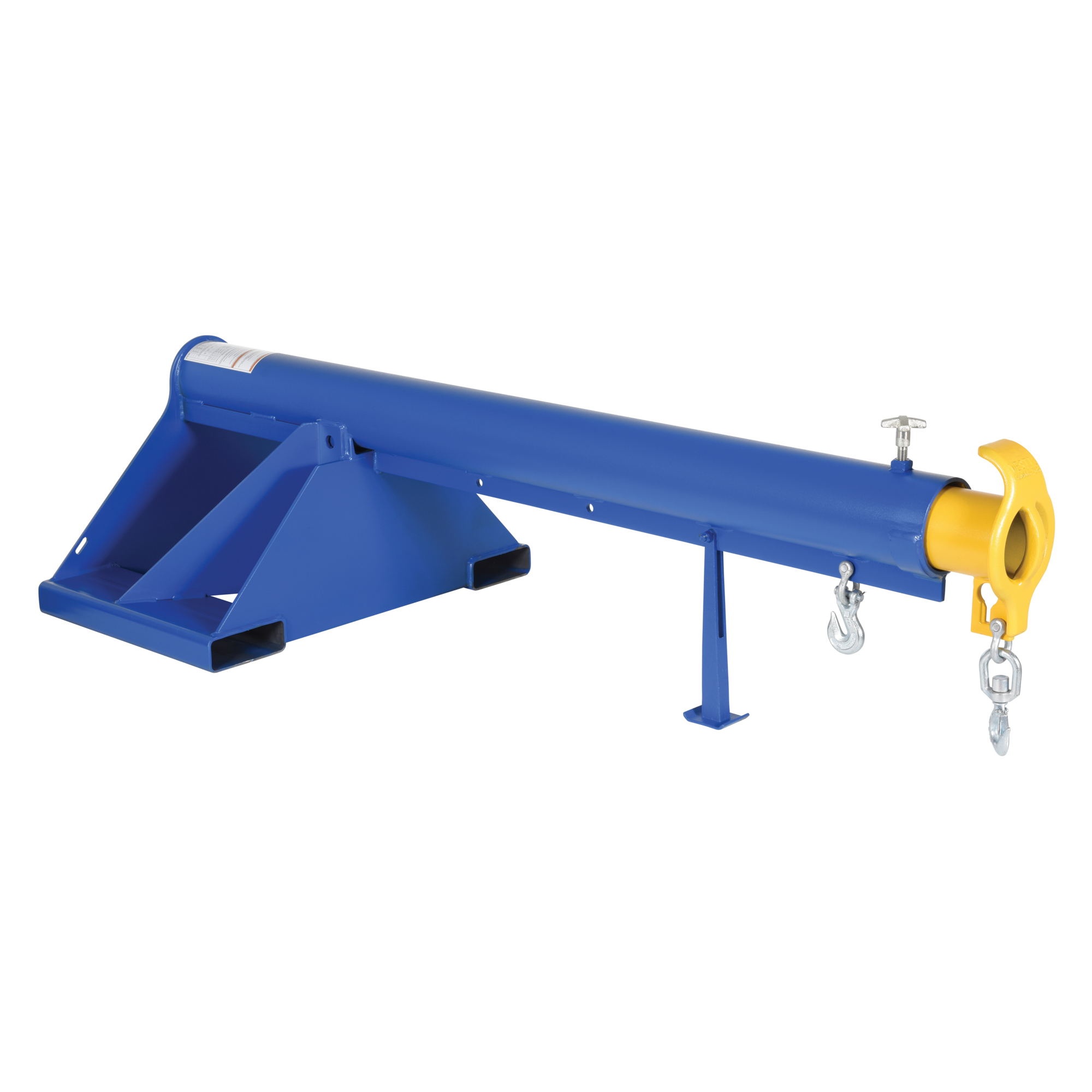 Vestil Steel Telescoping Lift Boom 24 In. Fork Pocket Center 3,000 Lb. Capacity Blue and Yellow