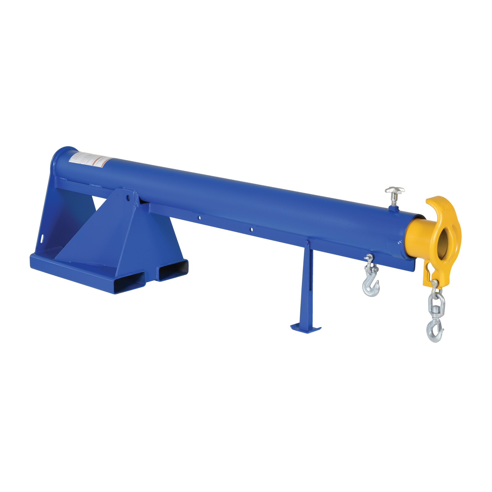 Vestil Steel Telescoping Lift Boom 11 In. Fork Pocket Center 4,000 Lb. Capacity Blue and Yellow