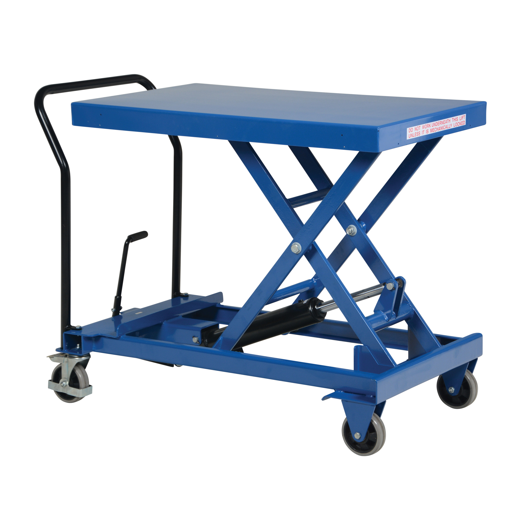 Vestil Premium Scissor Lift Cart - 1000-Lb. Capacity, Foot Release, 13.5in. to 35.5in. Height, Model# CART-1000-S-FR