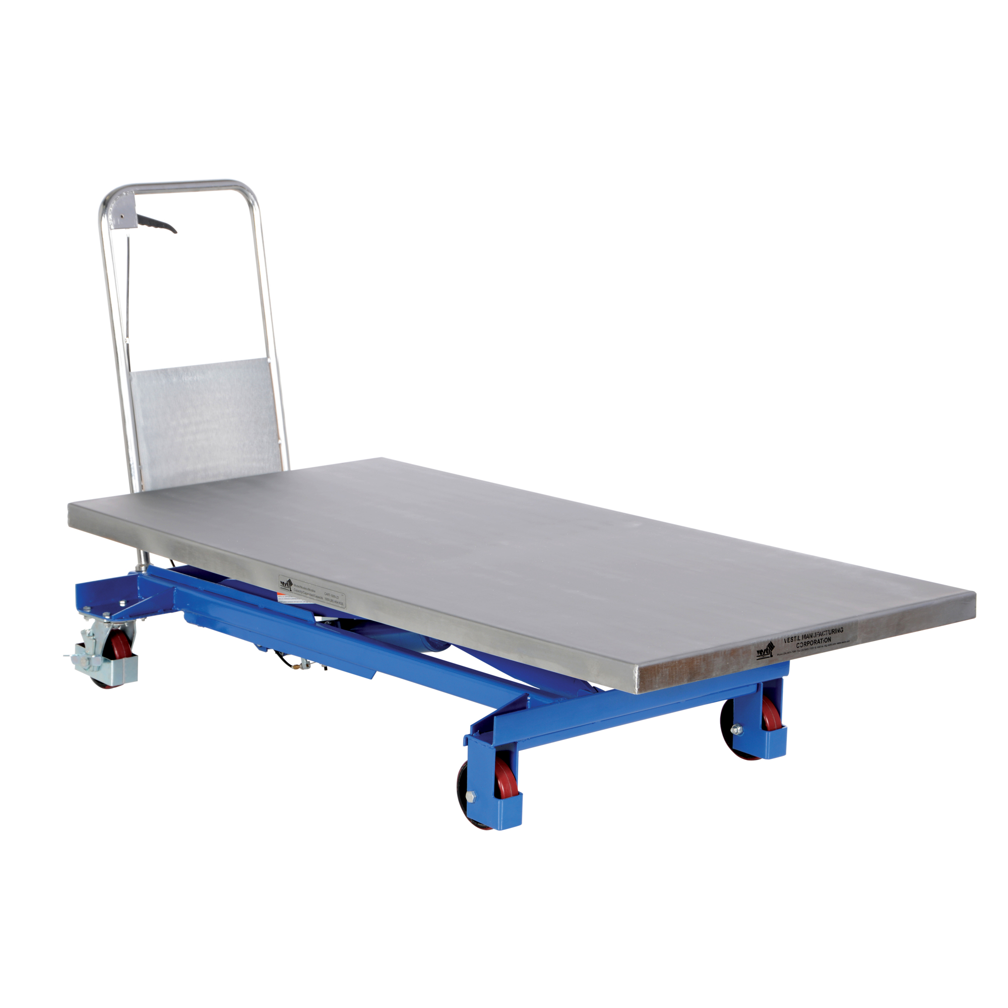 Vestil Auto-Shift Hydraulic Elevating Cart - 1000-Lb. Capacity, 15in. to 36in. Height, Steel, Model# CART-1000-LD-AS