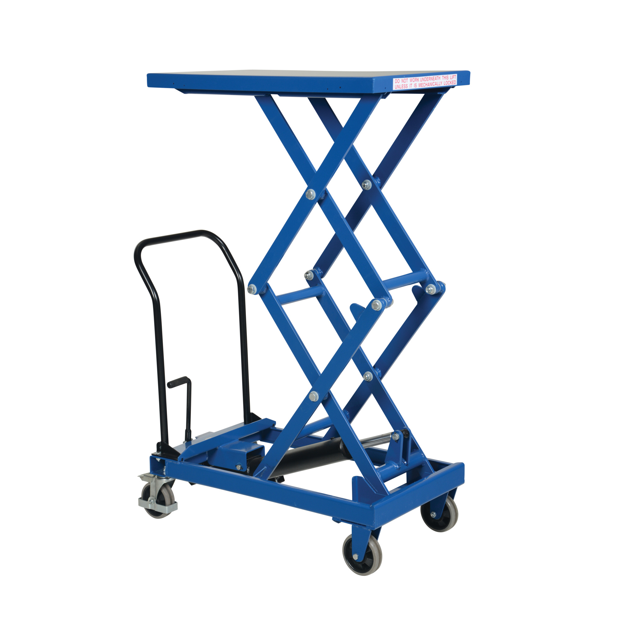Vestil Steel Premium Double Scissor Cart with Foot Release 19.5 In. x 33 In. 300 Lb. Capacity Blue