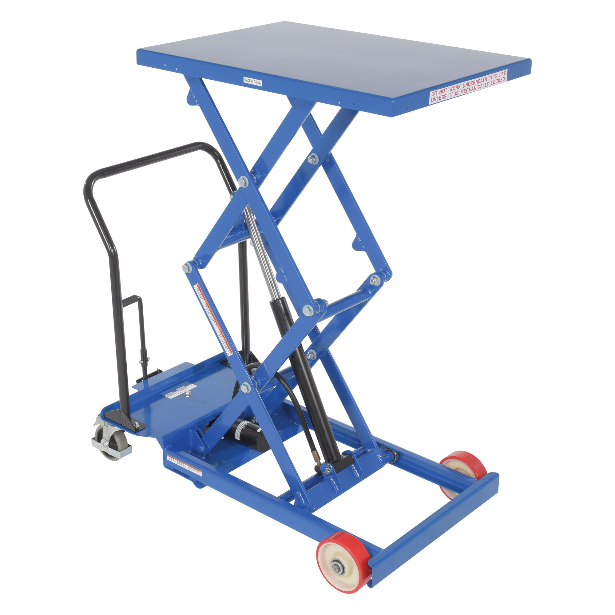 Vestil Premium Double Scissor Lift Cart with Foot Release - 600-Lb. Capacity, 12in. to 53.5in. Height Range, Model# CART-600-D-FR