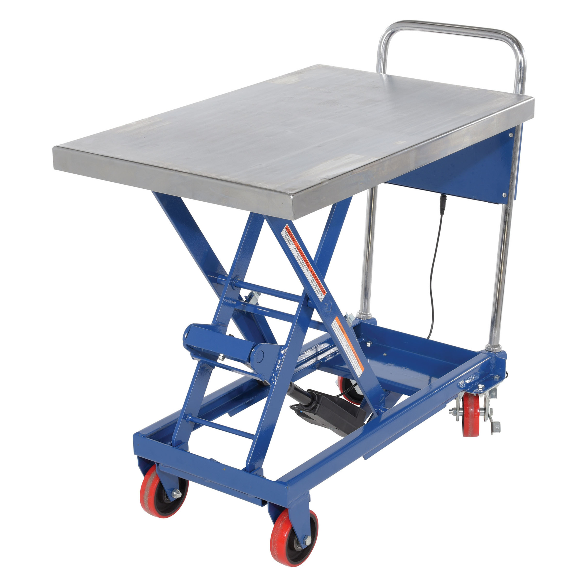 Vestil Steel Linear Elevating Cart 23-5/8 In. x 35-1/2 In. 400 Lb. Capacity Blue/Silver