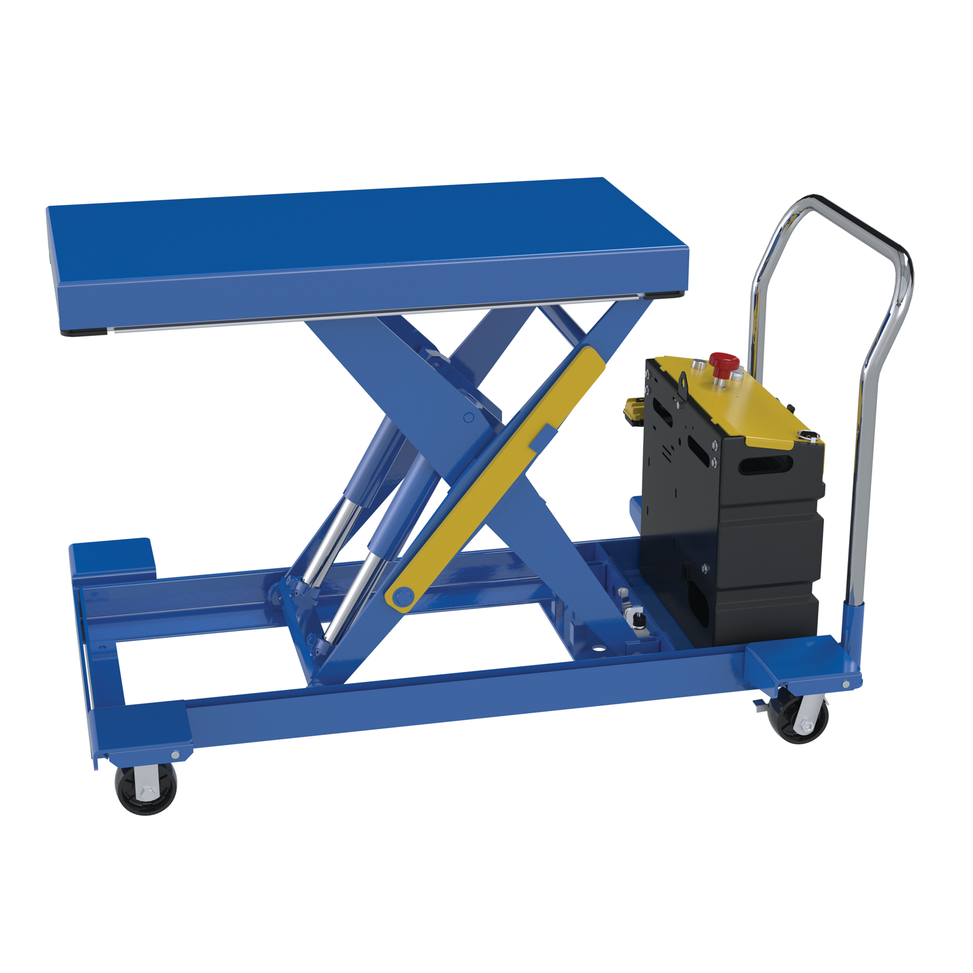 Vestil Steel DC Heavy Duty Low Profile Scissor Lift Cart 20 In. x 40 In. Projections 2000 Lb. Capacity Blue