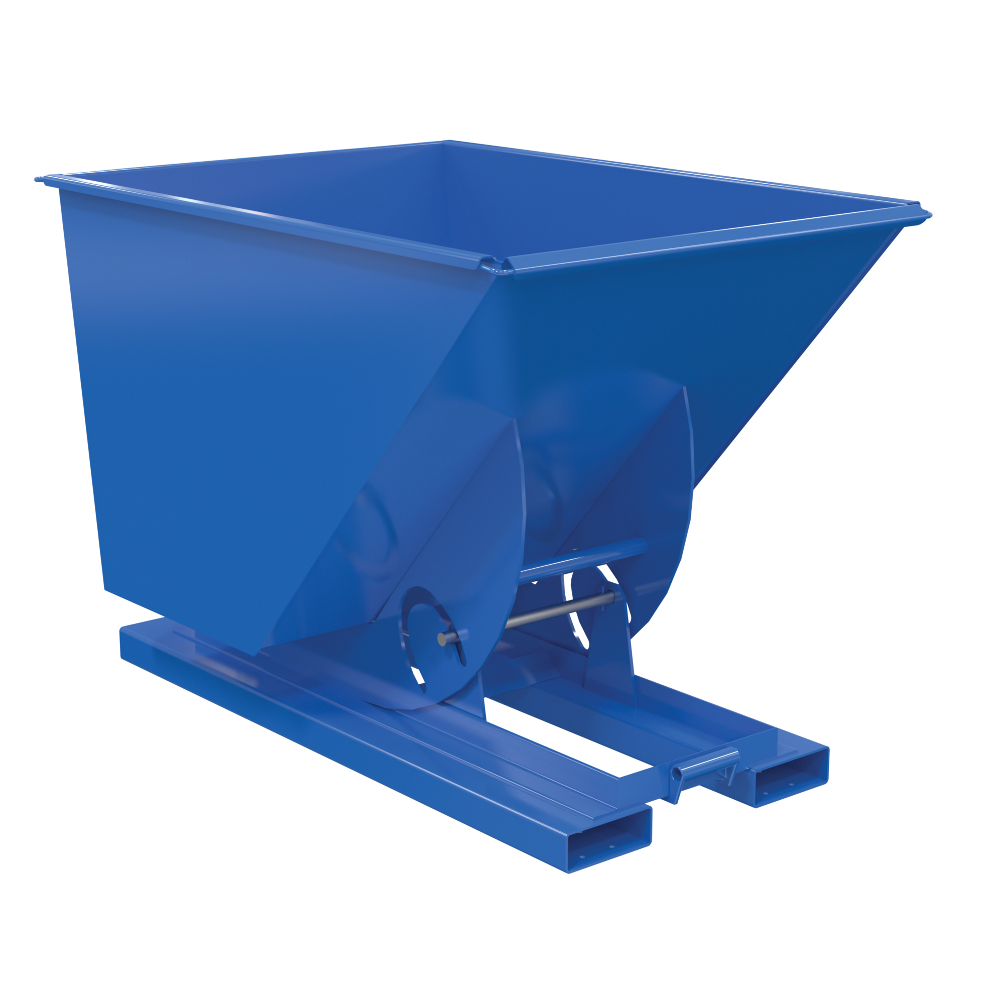 Vestil No Bump and Dump Hopper - 1 Cubic Yard, 6000-Lb. Capacity, Steel, Blue, Model# D-100-HD-NB