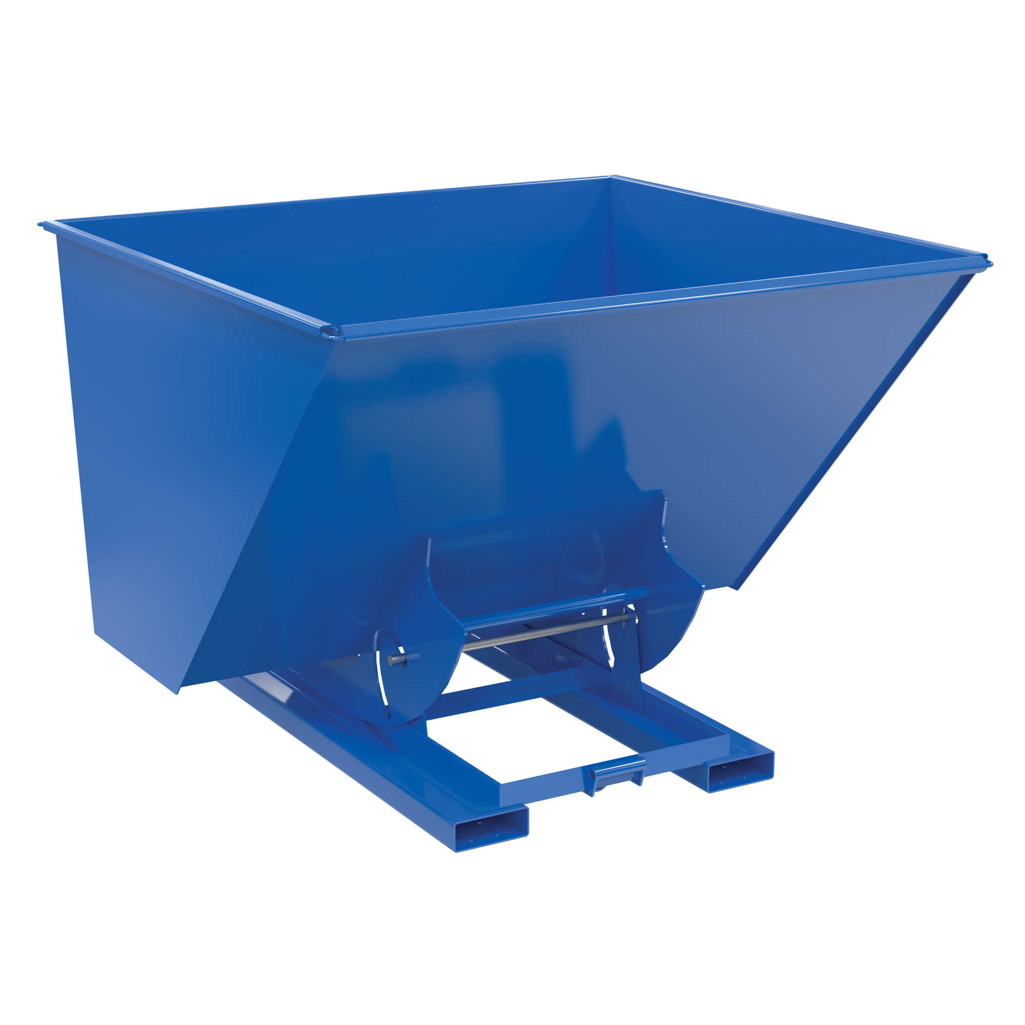 Vestil Steel Medium Duty No Bump & Dump Hopper 2-1/2 Cubic Yard 4000 Lb. Capacity Blue