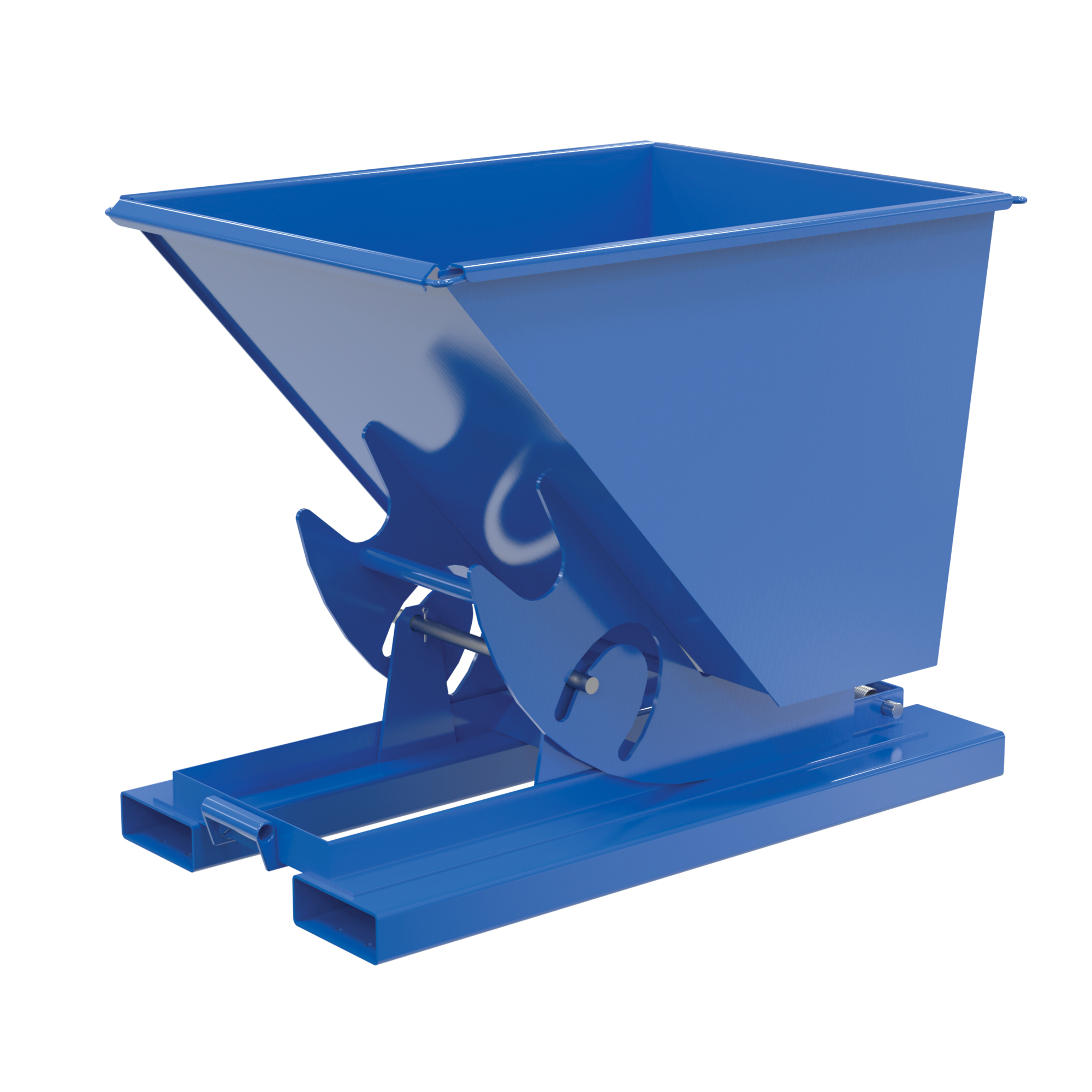 Vestil No Bump and Dump Hopper - 6000 Lb. Capacity, 0.5 Cubic Yards, Steel, Blue, Model# D-50-HD-NB
