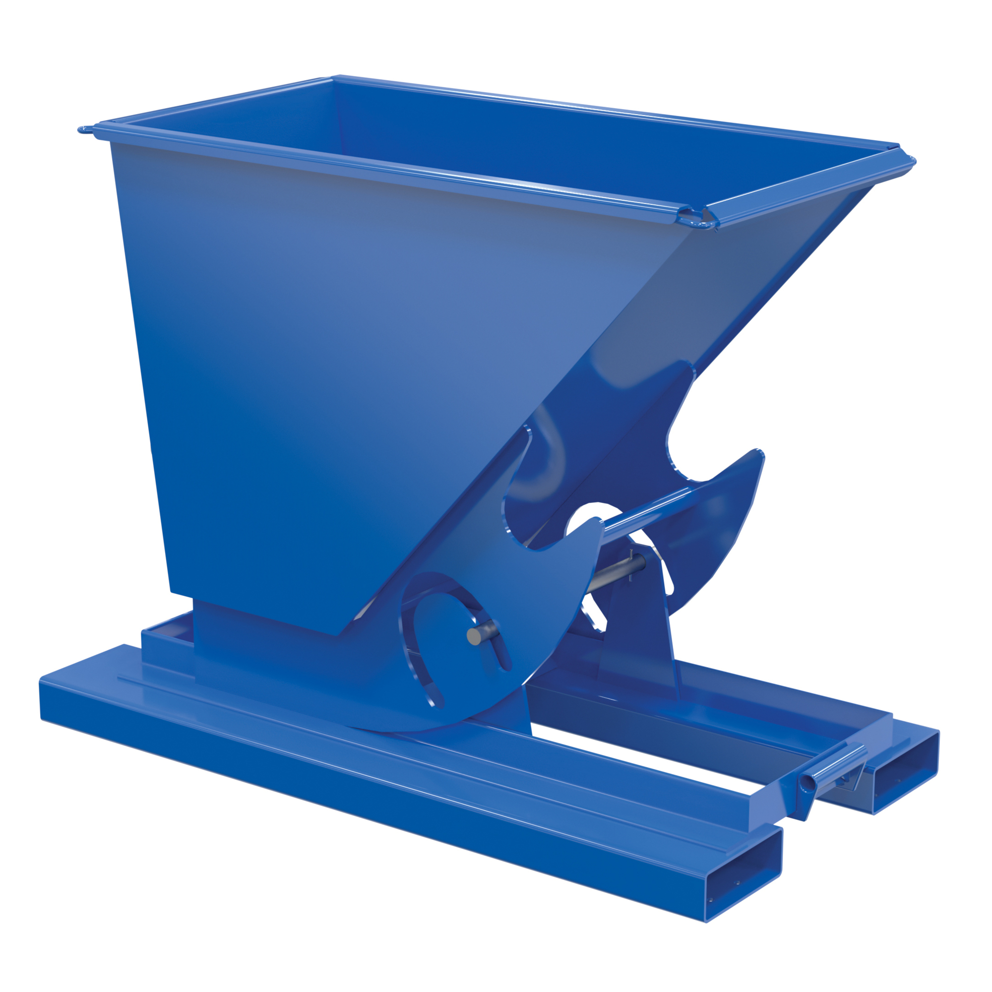 Vestil No Bump and Dump Hopper - 1/3 Cubic Yard, 4000-Lb. Capacity, Steel, Blue, Model# D-33-MD-NB