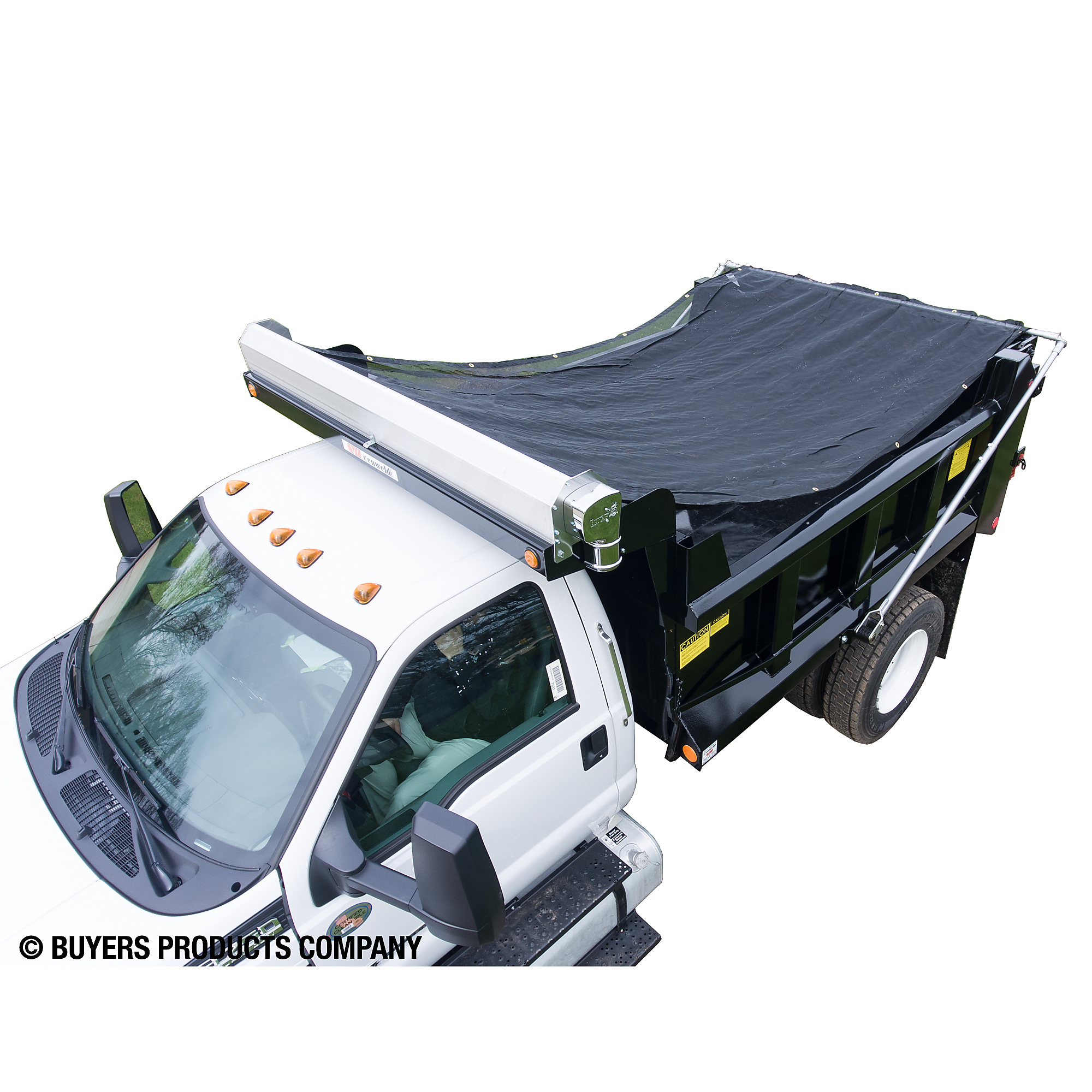 Buyers Products, 8-19 Foot Steel Dump Truck Trailer Tarp Kit 600W/90:1 Gear Motor - 4 Springs Without Wind Deflector, Model# 5548006