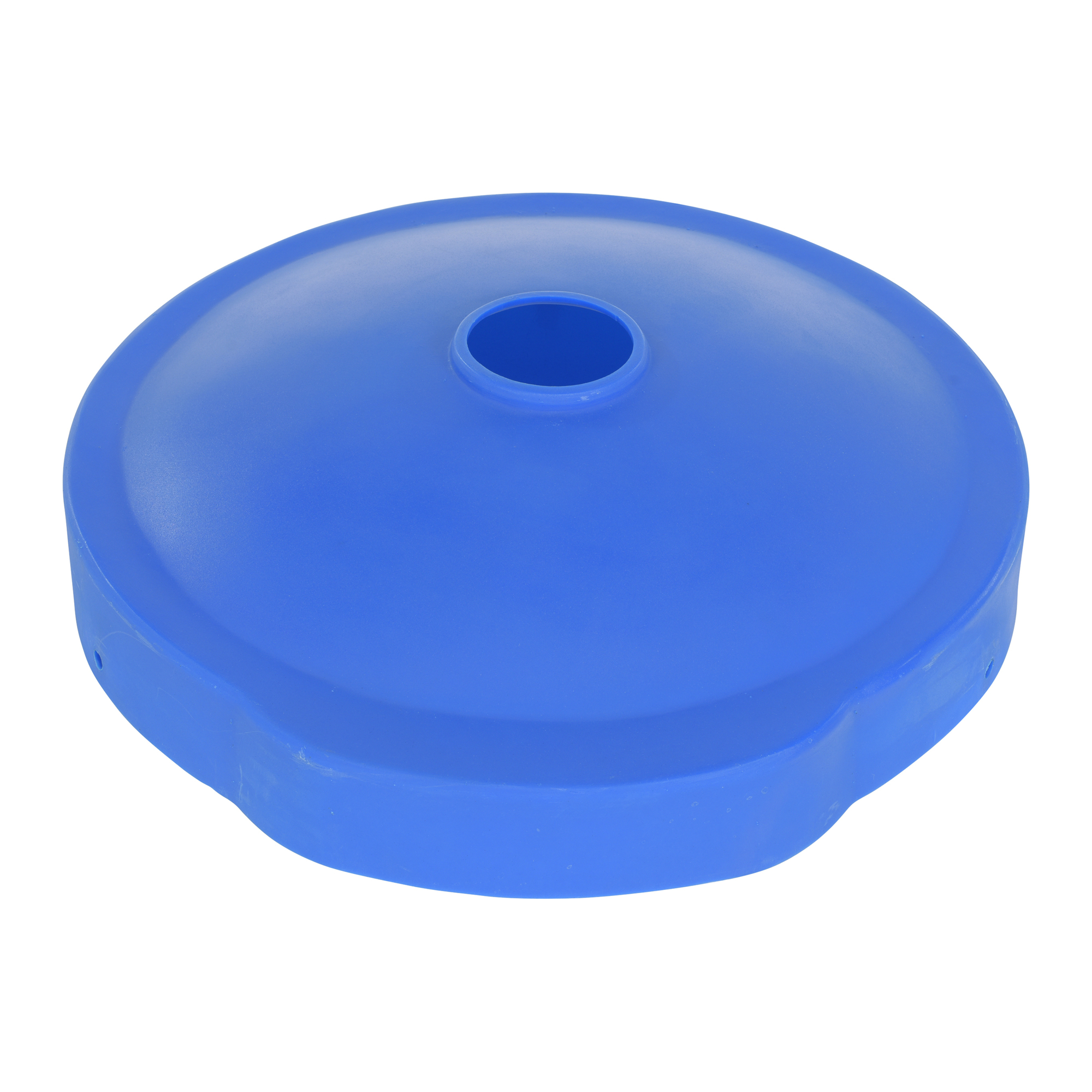 Vestil Polyethylene Drum Recycling Lid - 55 Gal, 24.625in. Diameter, Blue, Model# DC-P-55-CAN-UF-BU