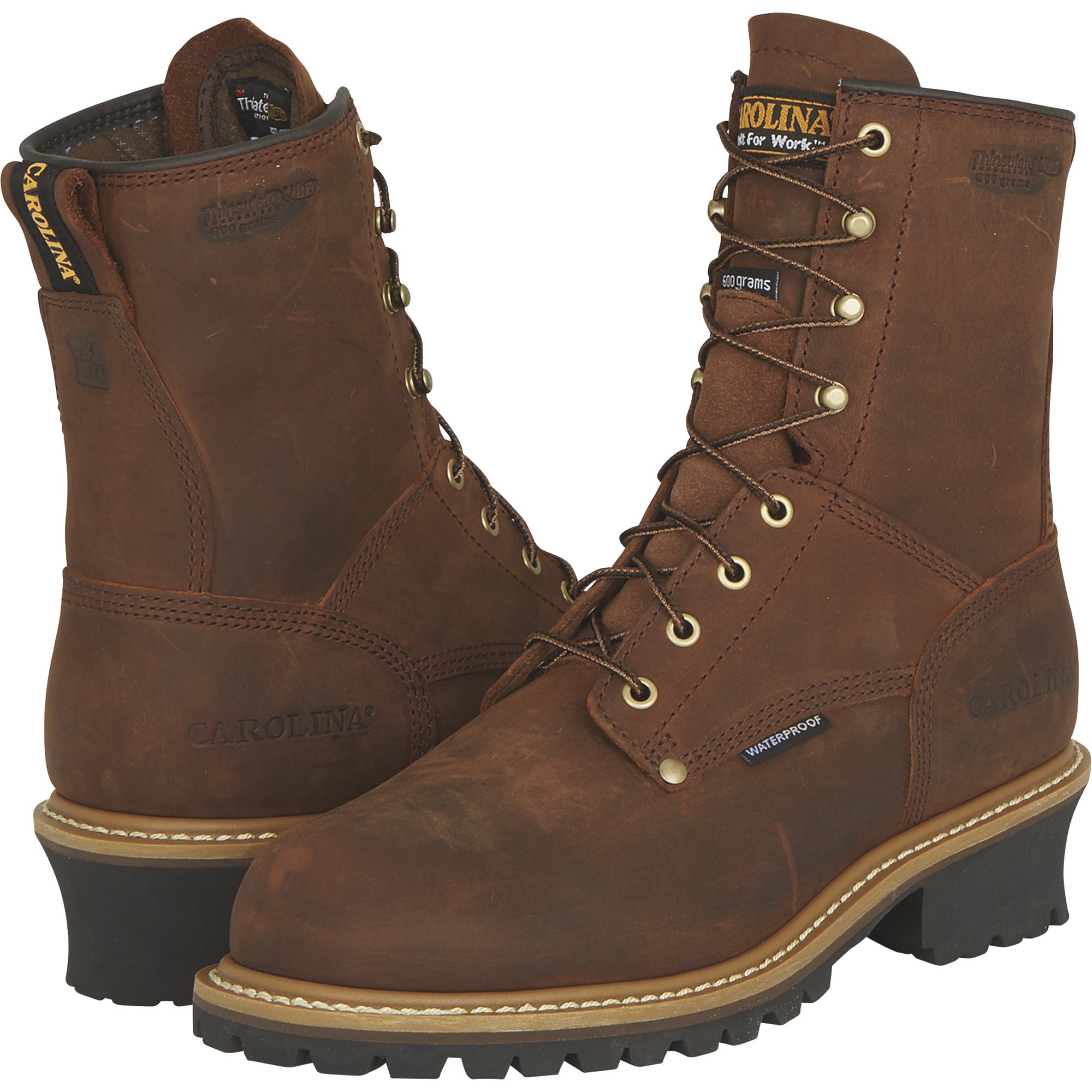 Carolina Men s 8in. Waterproof Insulated Logger Work Boots Brown Size 15 Wide Model CA4821 Northern Tool