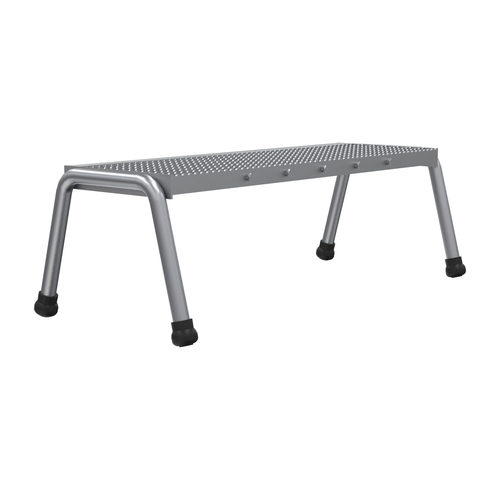 Vestil Aluminum Step Stand - 1 Step, 500-Lb. Capacity, Serrated Surface, Rubber Tipped Legs, Model# SSA-1W