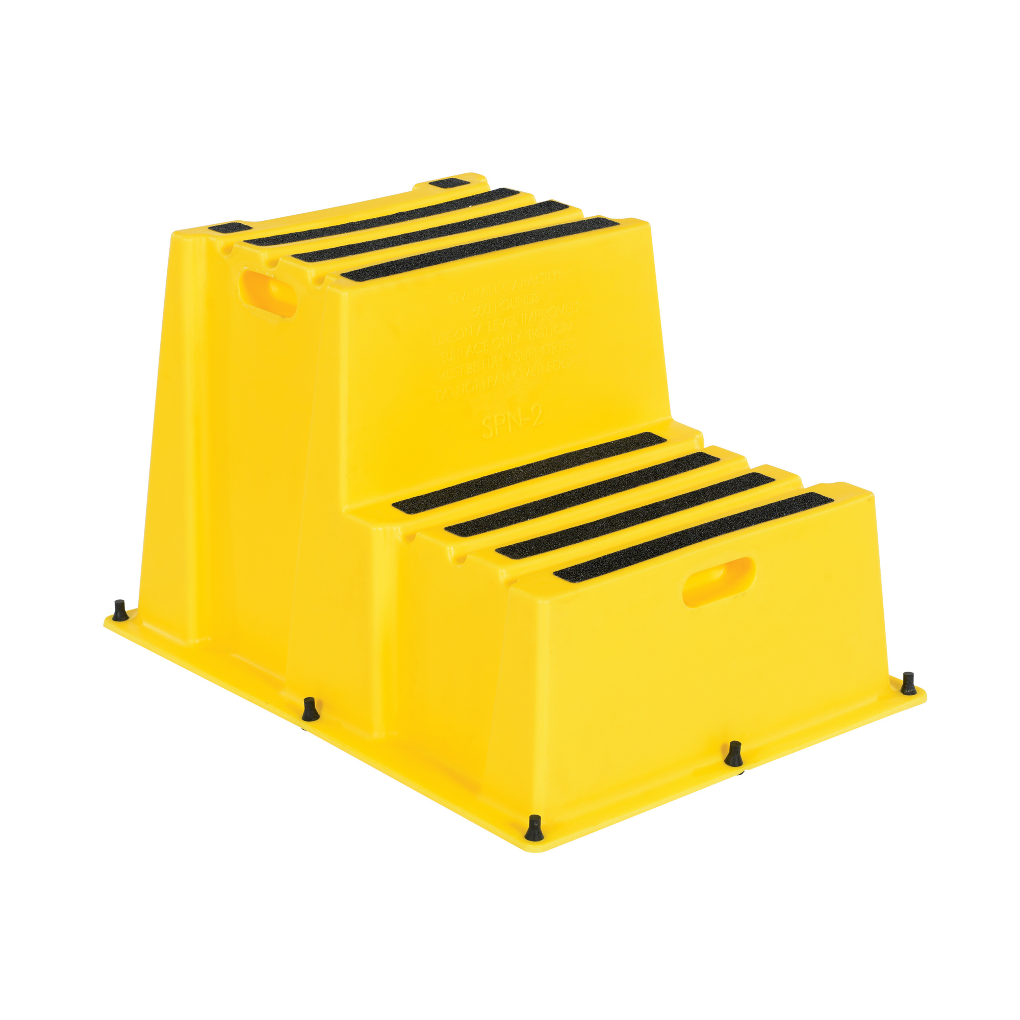 Vestil 2-Step Poly Step Stool - 26in., 500-Lb. Capacity, Anti-Slip, Yellow, Model# SPN-2-YL