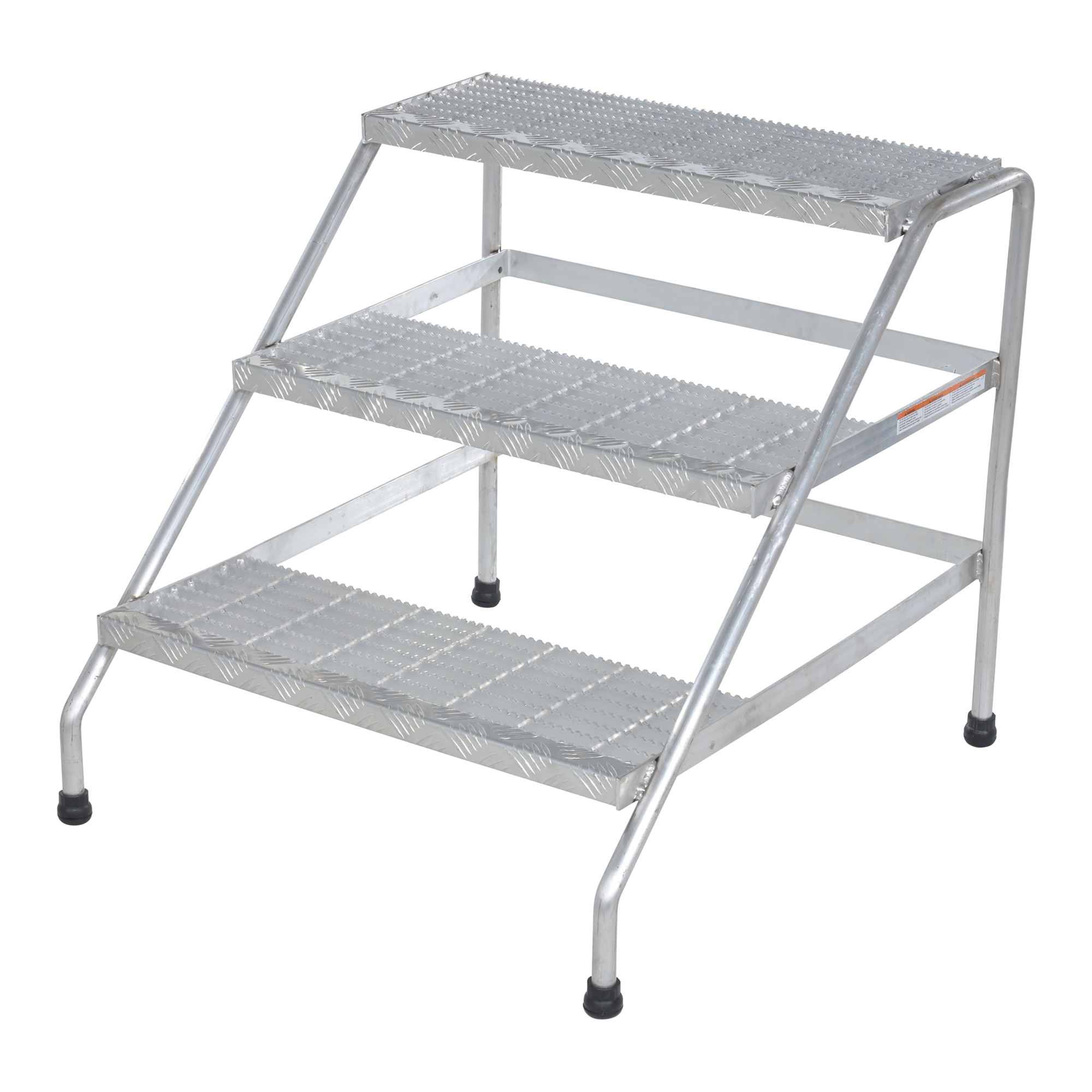 Vestil Aluminum Step Stand - 3 Steps, 30in. Wide, 500-Lb. Capacity, Serrated Surface, Model# SSA-3W