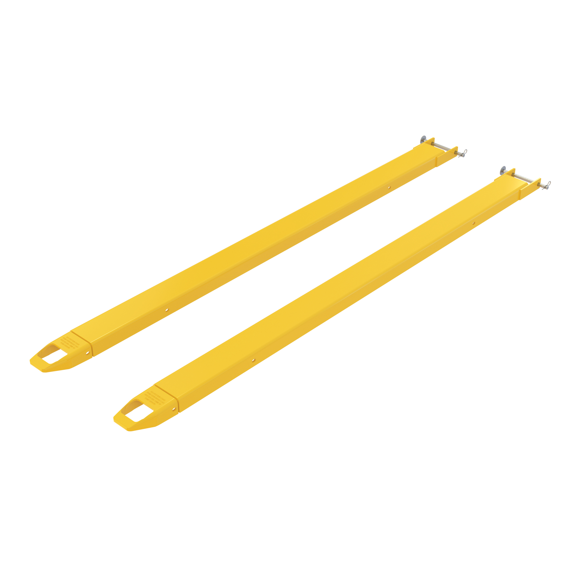 Vestil Steel Pin Style Fork Extensions 4 In. x 90 In. 4000 Lb. Capacity Yellow