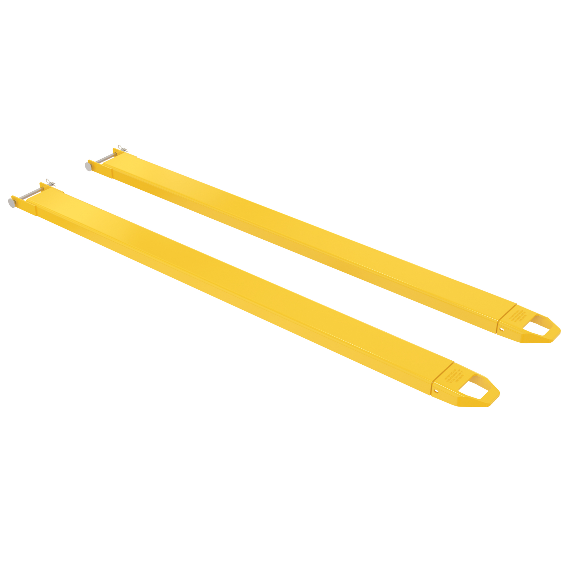 Vestil Steel Pin Style Fork Extensions 5 In. x 90 In. 4,000 Lb. Capacity Yellow