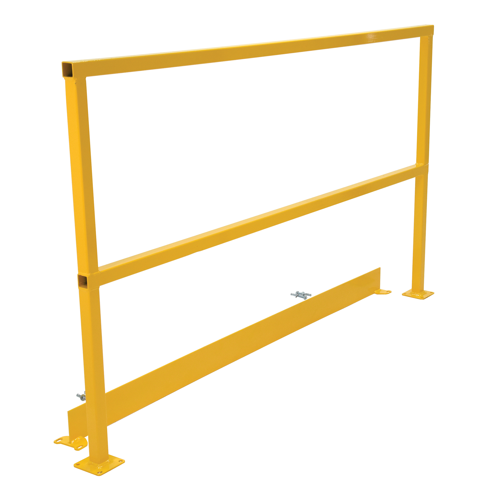 Vestil Steel Safety Handrail with Hardware and Toe Board 74-1/2 In. x 4 In. x 42 In. Yellow