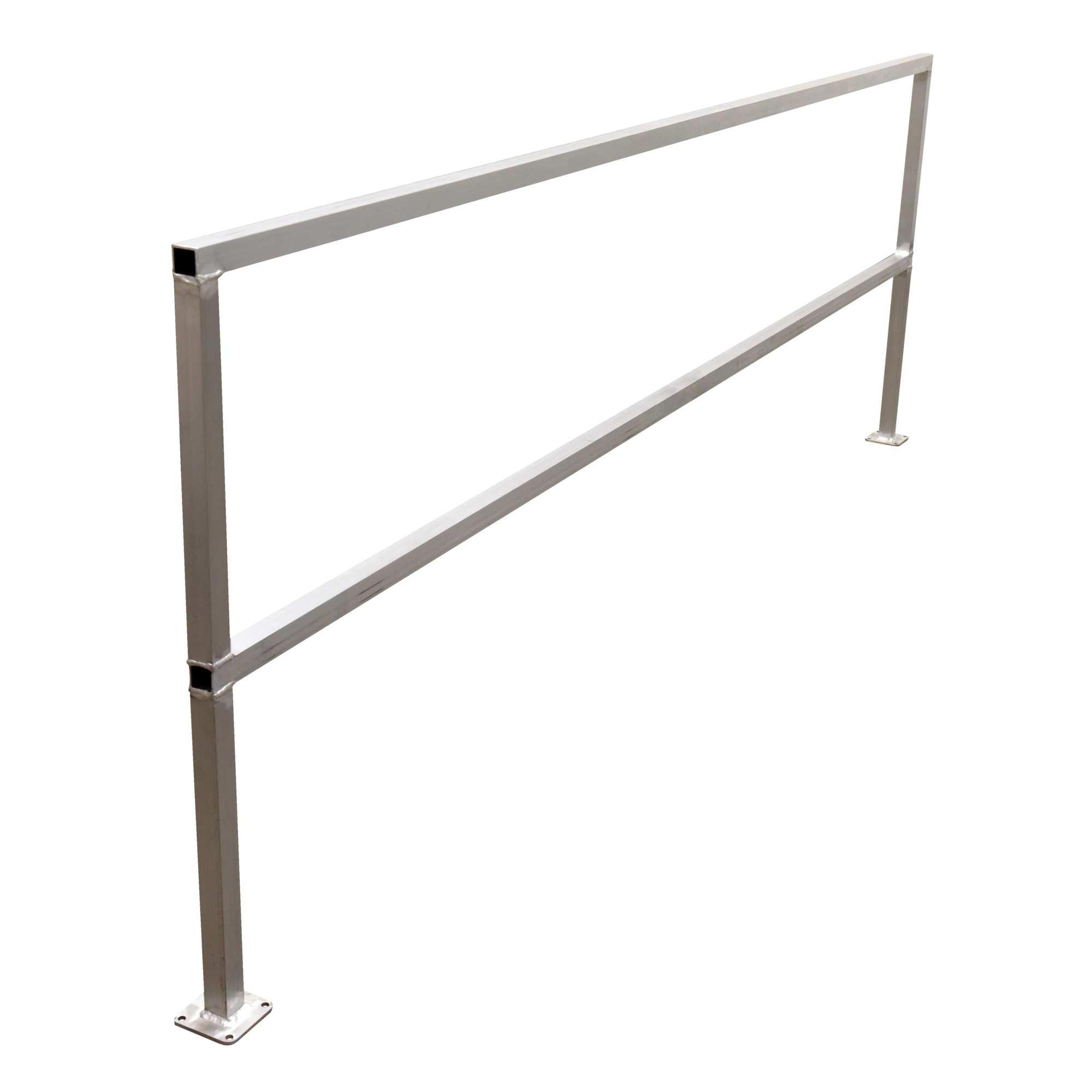 Vestil Aluminum Safety Handrail 122-1/2 In. x 4 In. x 42 In. Silver