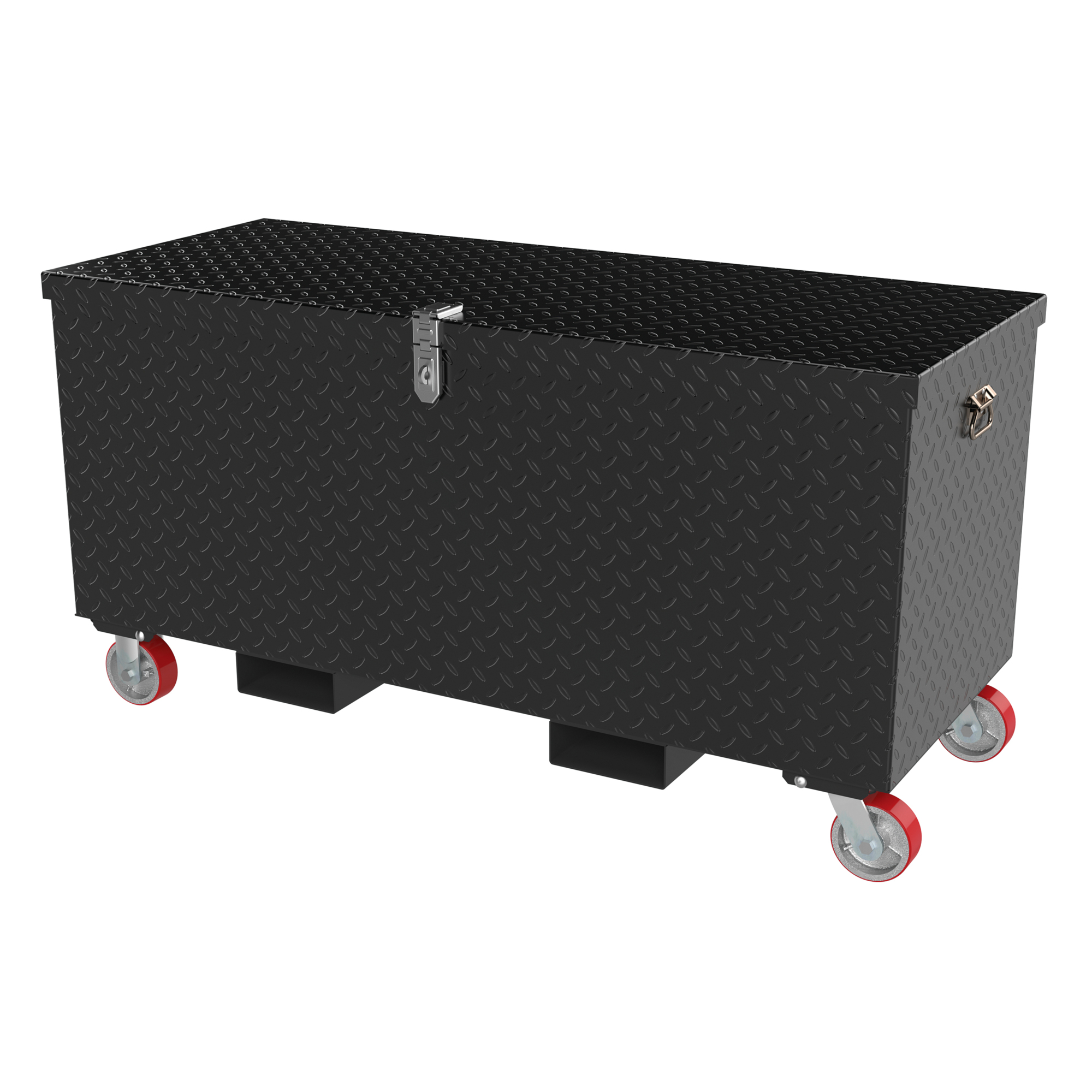 Vestil Tread Plate Toolbox with Casters and Fork Pockets - 16 Cu. Ft. Capacity, Steel, Powder-Coated, Model# STTB-2448-CF