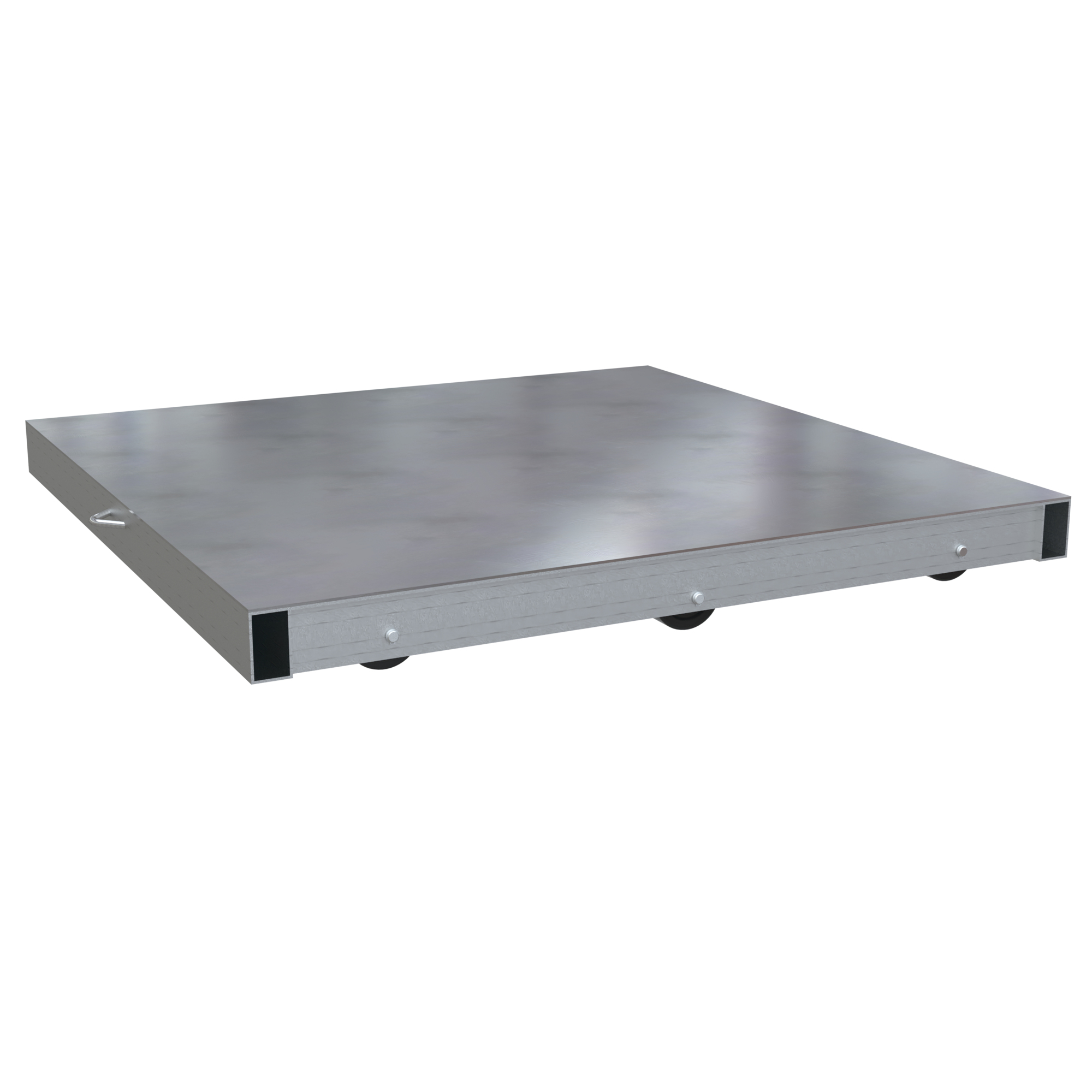 Vestil Roller Pallet Dolly - 48in. x 48in., 4000-Lb. Capacity, Aluminum, 6 Rollers, Model# DOL-ST-4848-6T