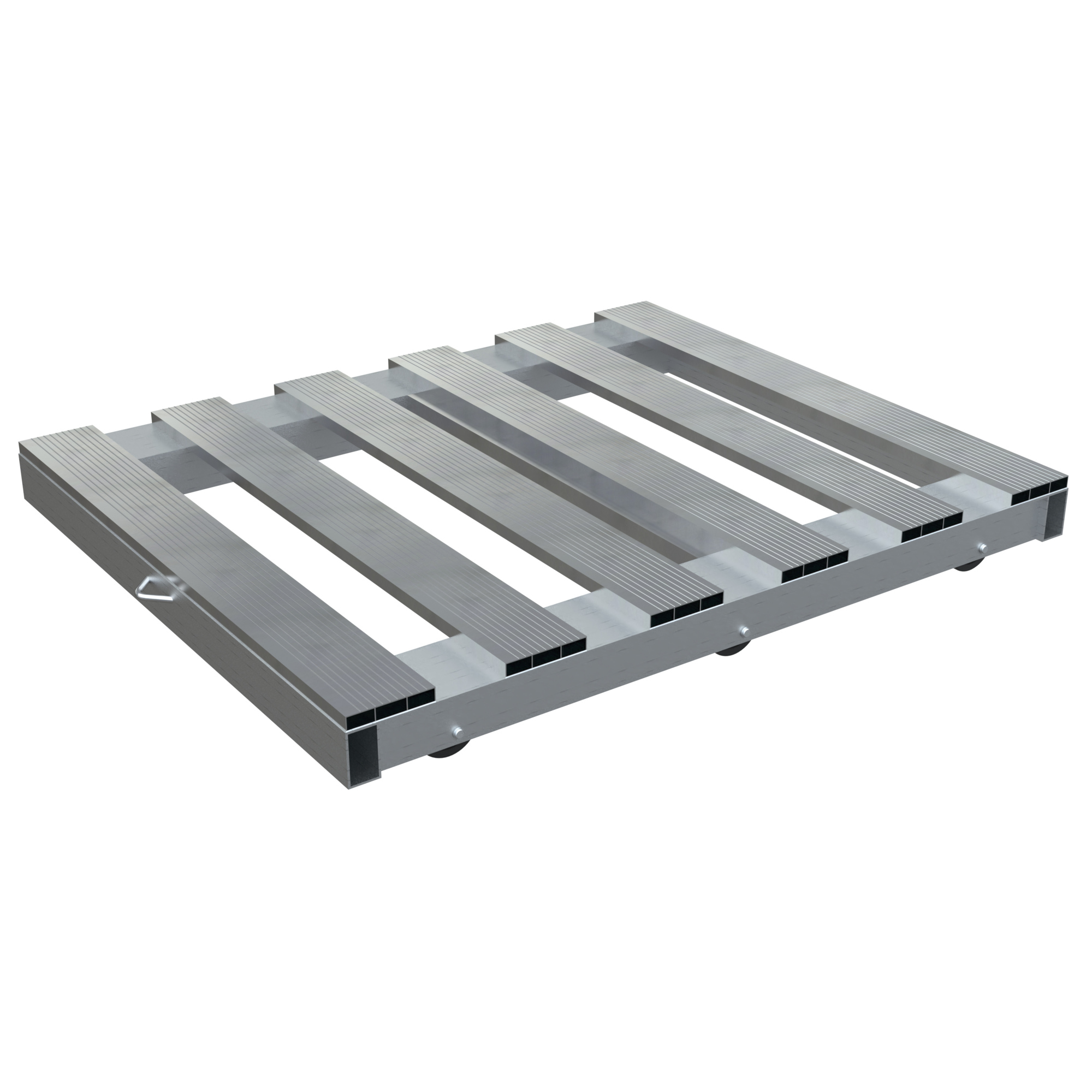 Vestil Pallet Dolly - 6 Rollers, Aluminum, 4000-Lb. Capacity, Model# DOL-PT-4048-6NT