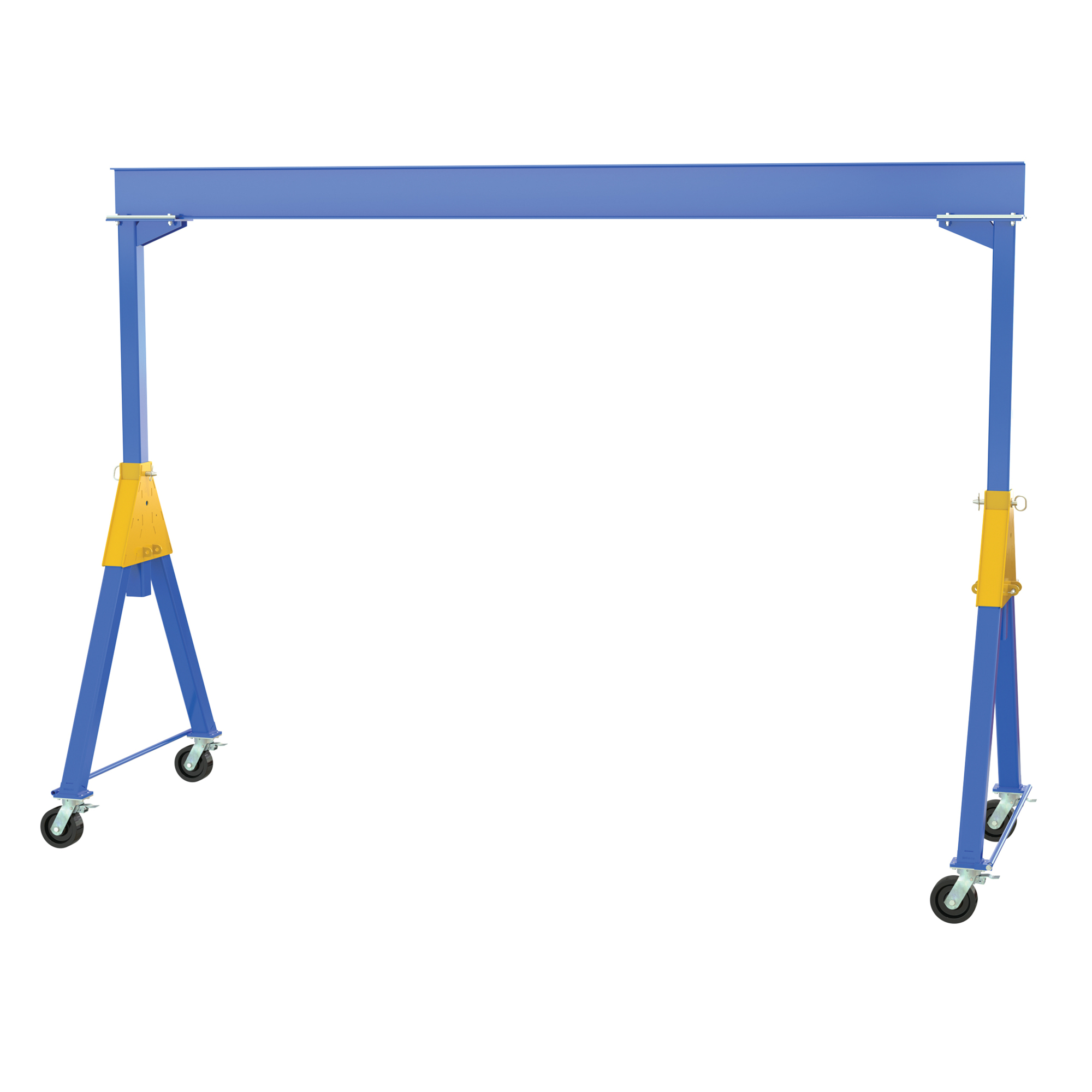 Vestil Steel Knockdown Fixed Gantry Crane with Total Locking Phenolic Casters 10 Ft. 8000 Lb. Capacity Blue