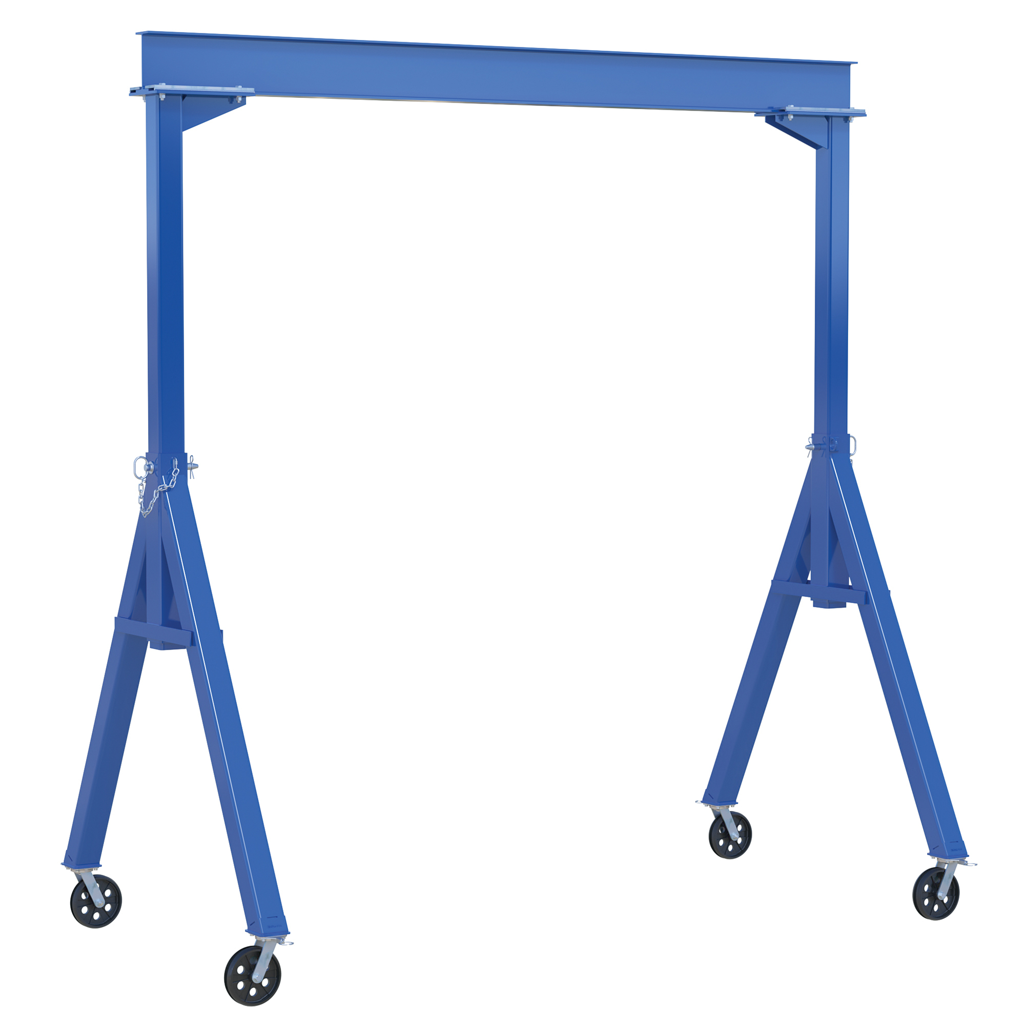 Vestil Steel Fixed Gantry Crane with V-Groove Casters — 15ft., 2000-Lb. Capacity, Blue, Model# FHS-2-15-VG