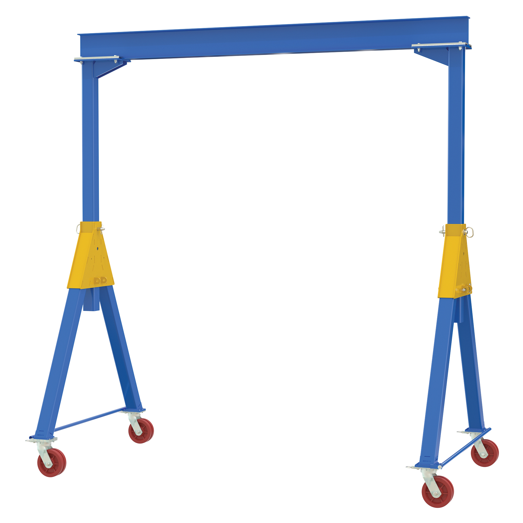 Vestil Steel Knockdown Fixed Gantry Crane with V-Groove Ductile Steel Casters 10 Ft. 8000 Lb. Capacity Blue