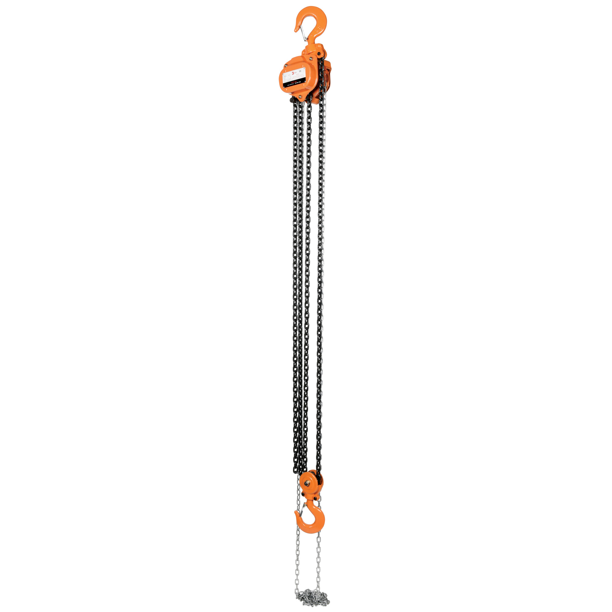 Vestil Professional Hand Chain Hoist 10 Ft. Lift Height 6,000 Lb. Capacity Orange