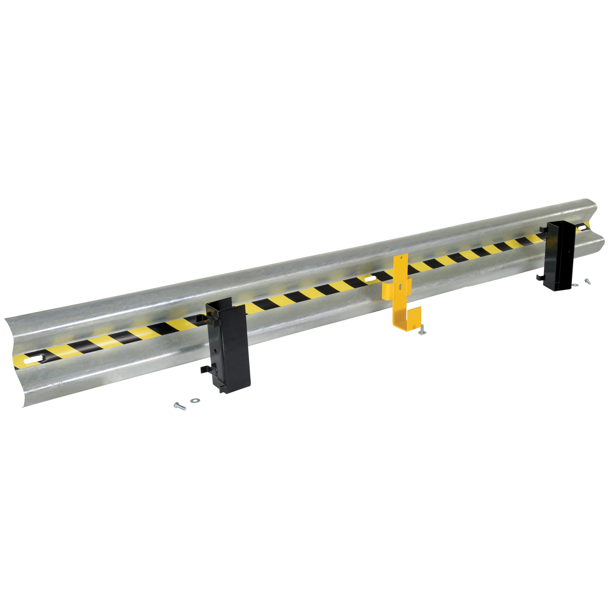 Vestil Galvanized Steel Drop-In Guard Rail — 132in. Length, 2 Ribbed, Gray, Model# GR-H2R-DI-11-HDG