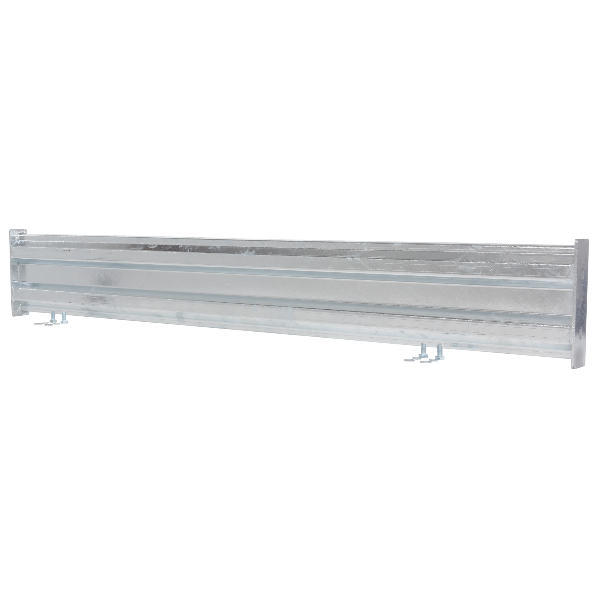 Vestil Galvanized Guard Rail - 66in., Double Ribbed, Bolt-On Style, Model# GR-F2R-BO-6-HDG