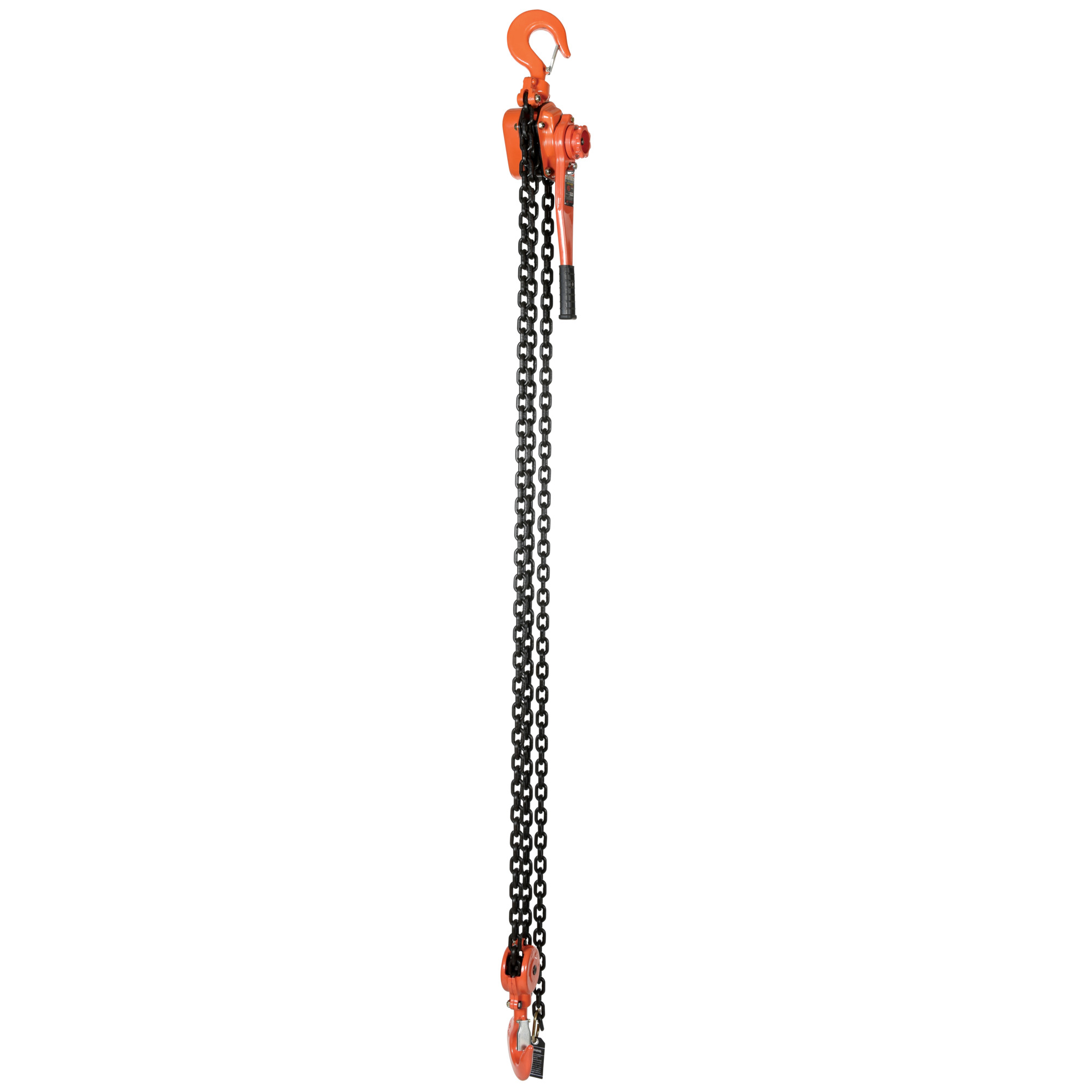 Vestil Steel Professional Lever Hoist 10 Ft. Lift Height 12,000 Lb. Capacity Orange