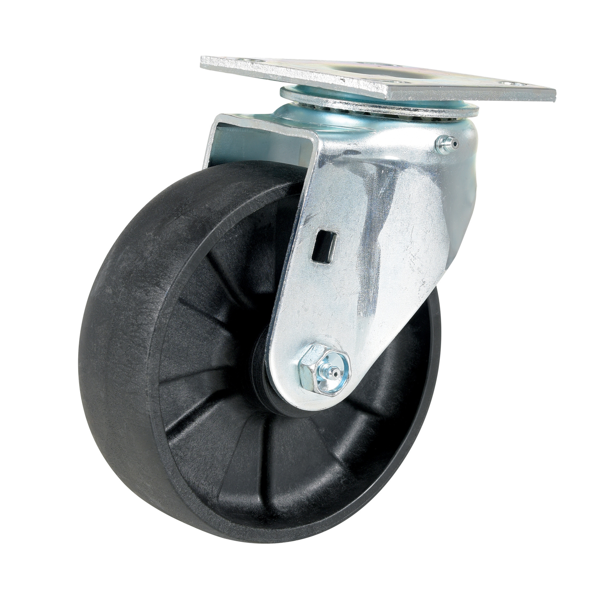 Vestil Glass-Filled Nylon Swivel Caster - 6in. Diameter, Non-Marking, Chemical-Resistant, Model# CST-HLD-6X2GFN-S