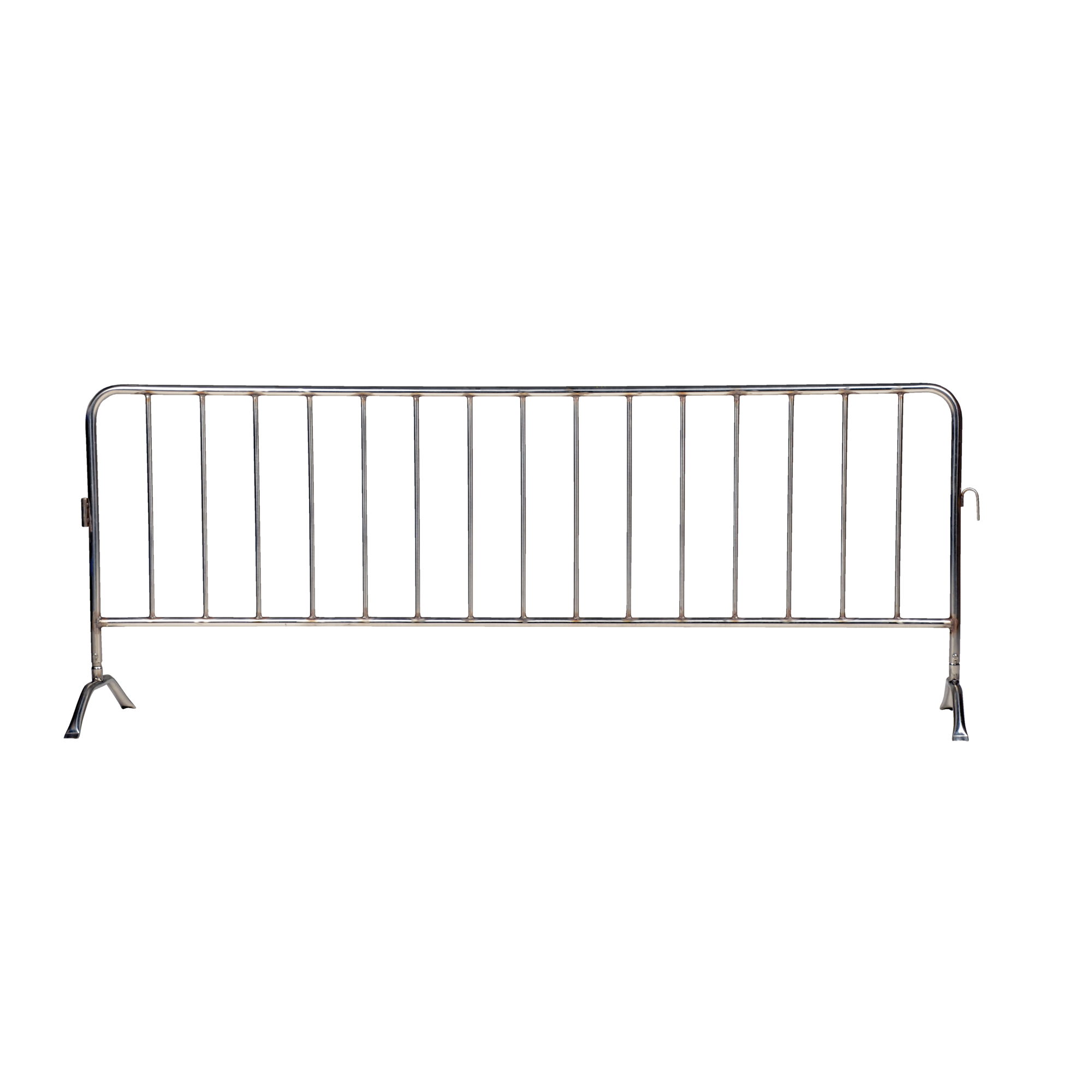 Vestil 304 Stainless Steel Crowd Control Interlocking Barrier with Curved Feet 104-3/4 In. Length Silver
