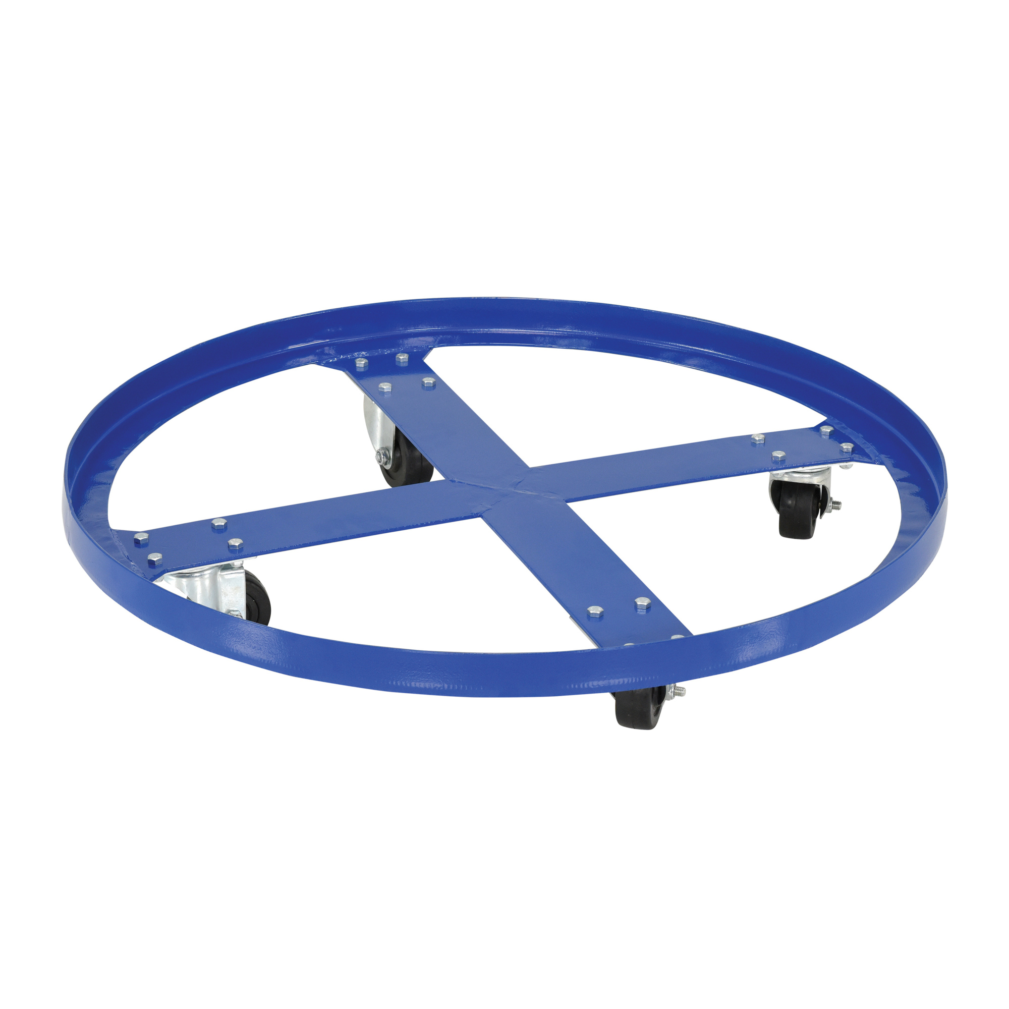 Vestil Steel Over Pack Drum Dolly 32 In. x 32 In. x 5-7/8 In. 900 Lb. Capacity Blue
