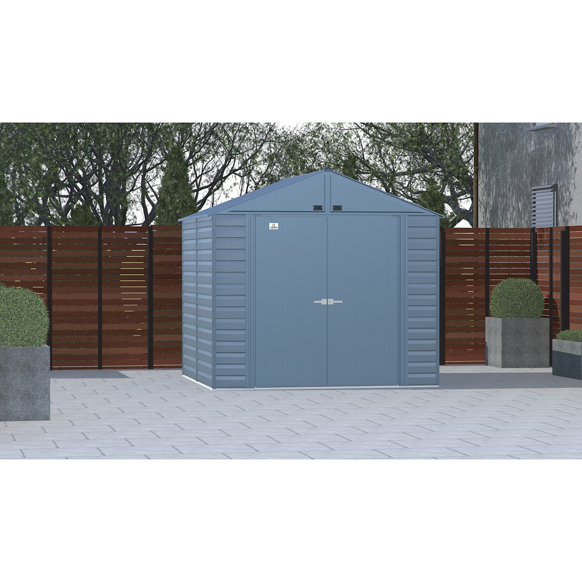 Arrow Storage Products, Select Steel Shed 8x8 Blue Grey SCG88BG, Length 8 ft, Width 8 ft, Model# SCG88BG