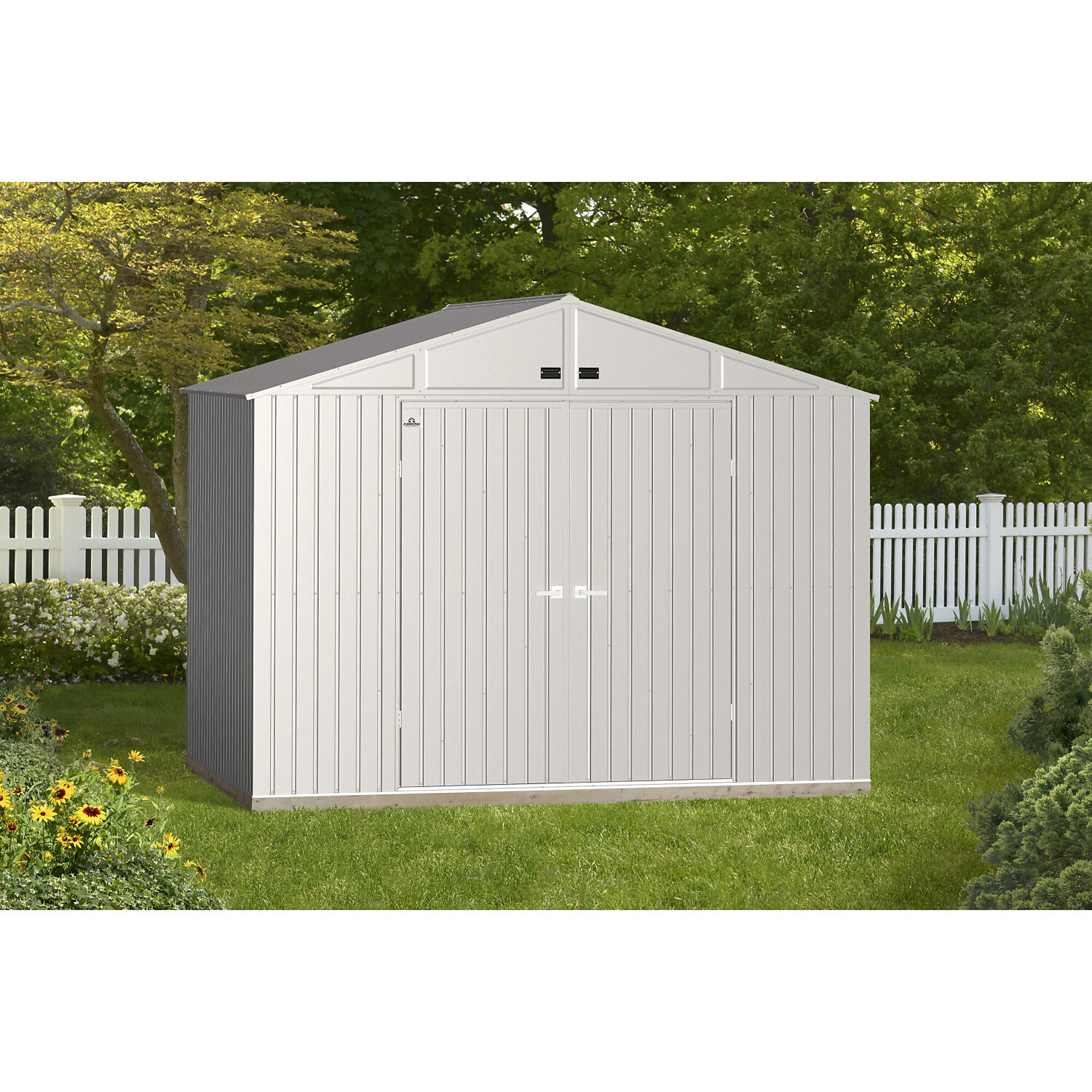 Arrow Storage Products, Elite Steel Shed 10x8 Cool Grey EG108CG, Length 8 ft, Width 10 ft, Model# EG108CG